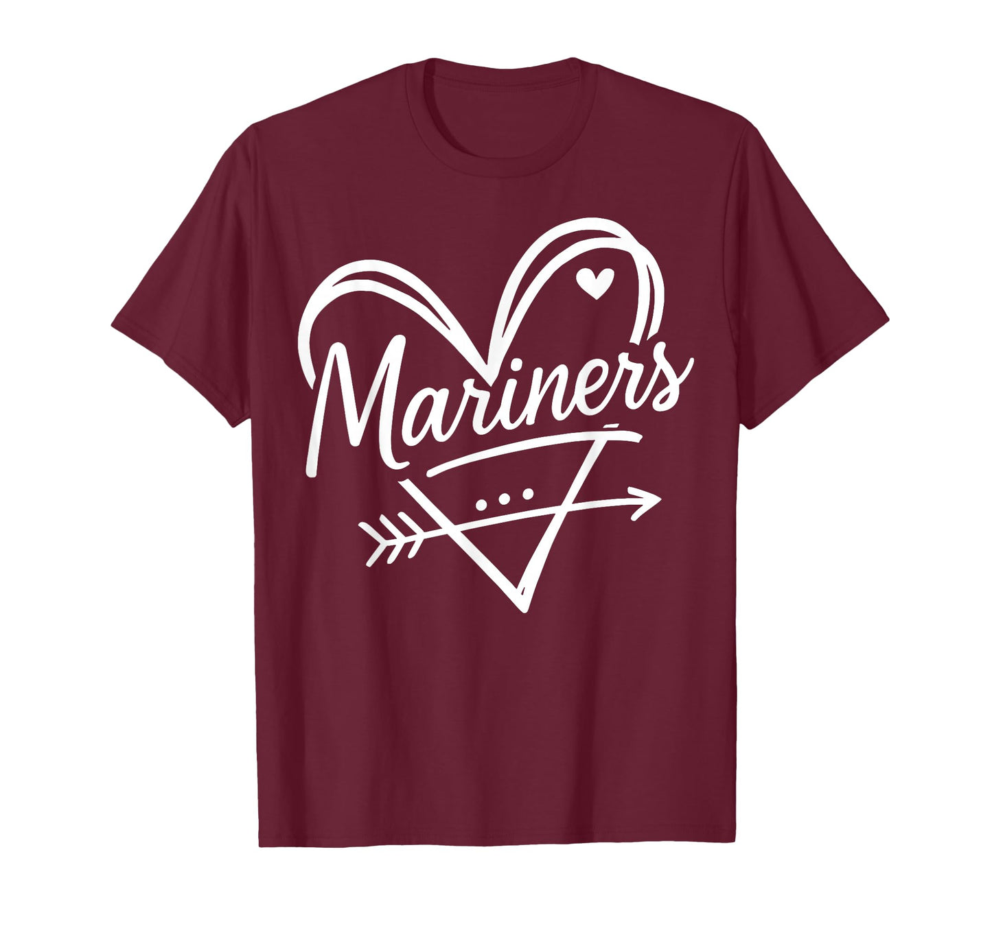 Retro Mariners Heart Arrow Fan Pride Gift for Men Women Kids T-Shirt
