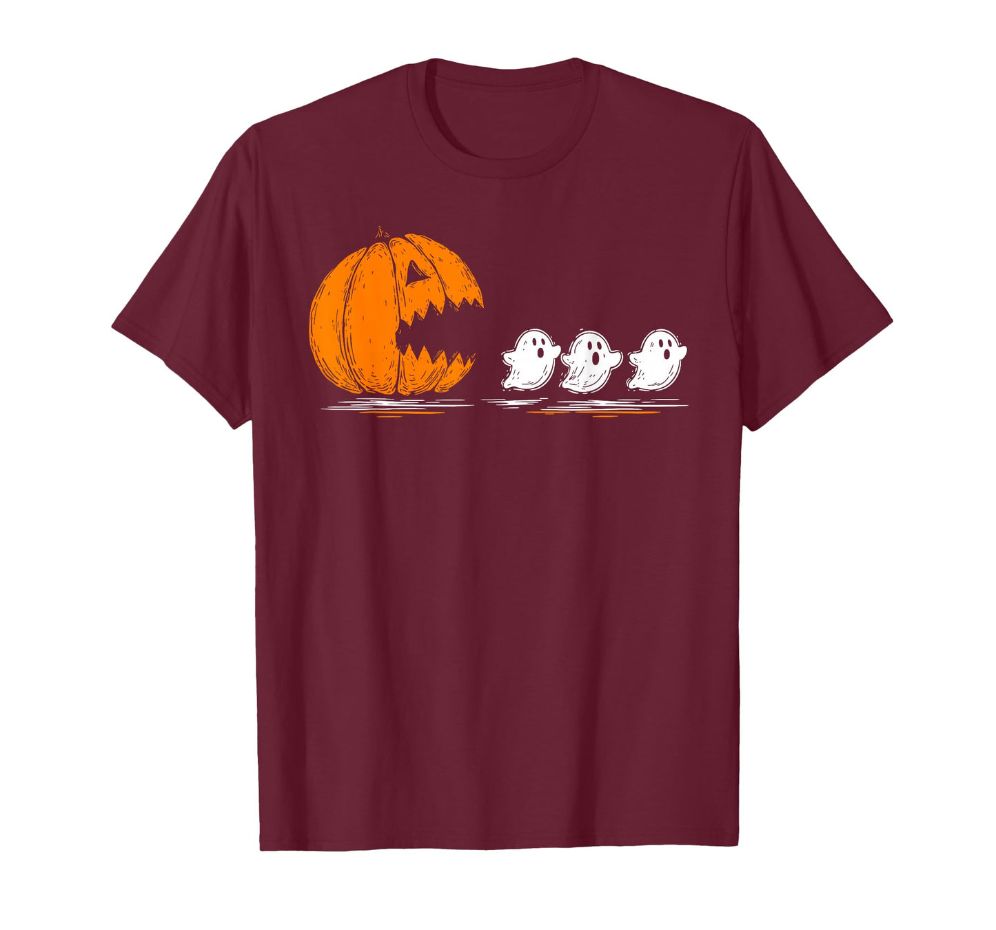 Pumpkin Chasing Ghosts Funny Jack o Lantern Halloween T-Shirt