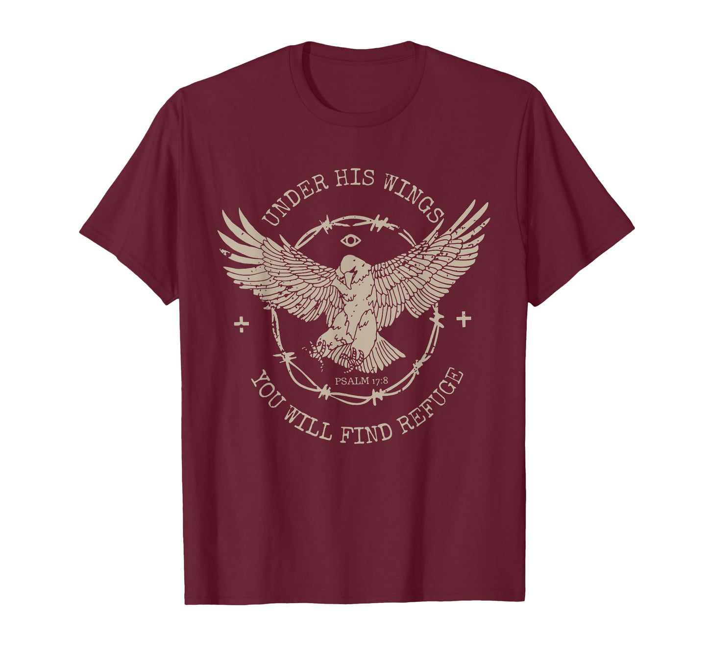 Under His Wings You Will Find Refuge Eagle Christian Jesus T-Shirt