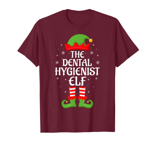 Dental Hygienist Elf Family Matching Elf Squad Christmas T-Shirt