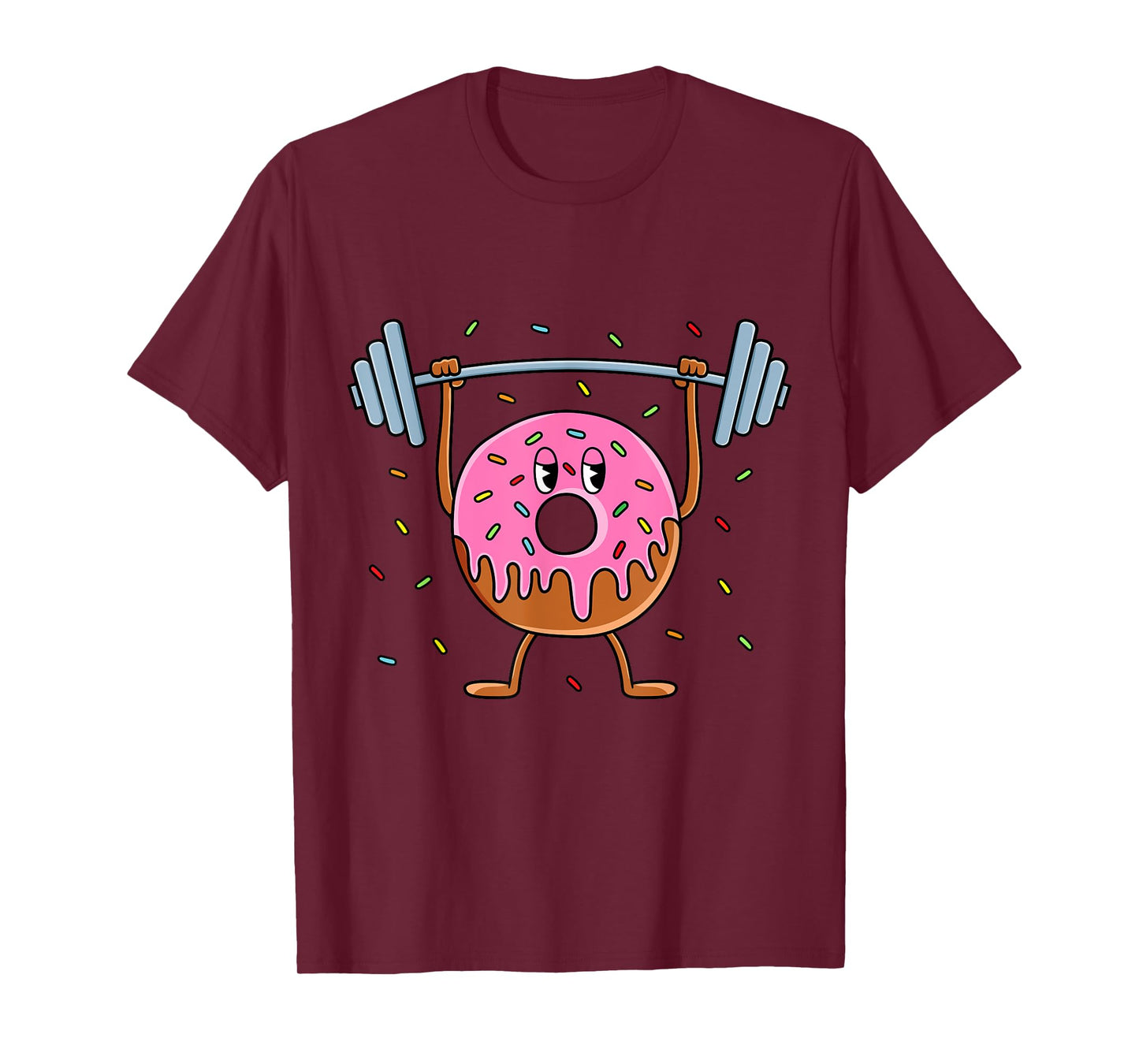 Funny Weightlifting Workout Men Women Gym Donut Lover T-Shirt