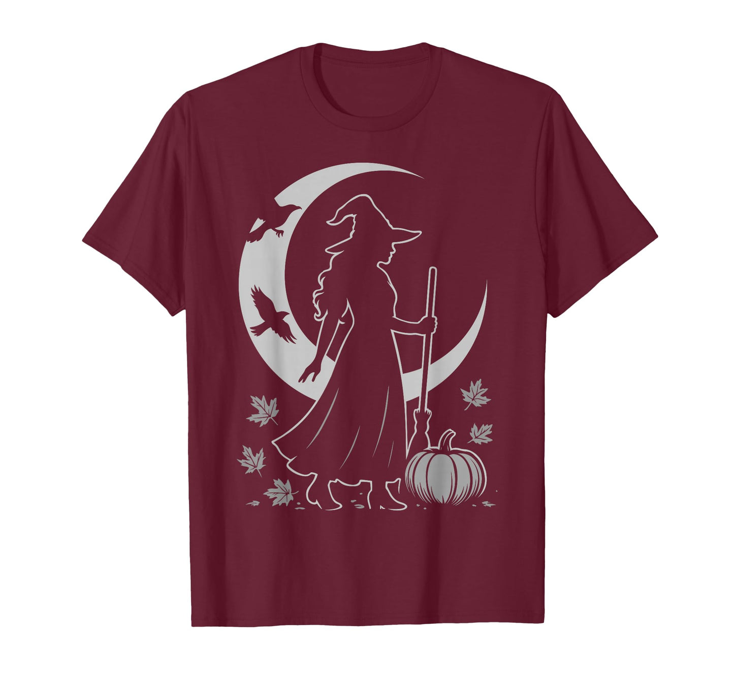 Autumn Witch Mabon Vibes Fall Equinox Pagan Pumpkin Design T-Shirt