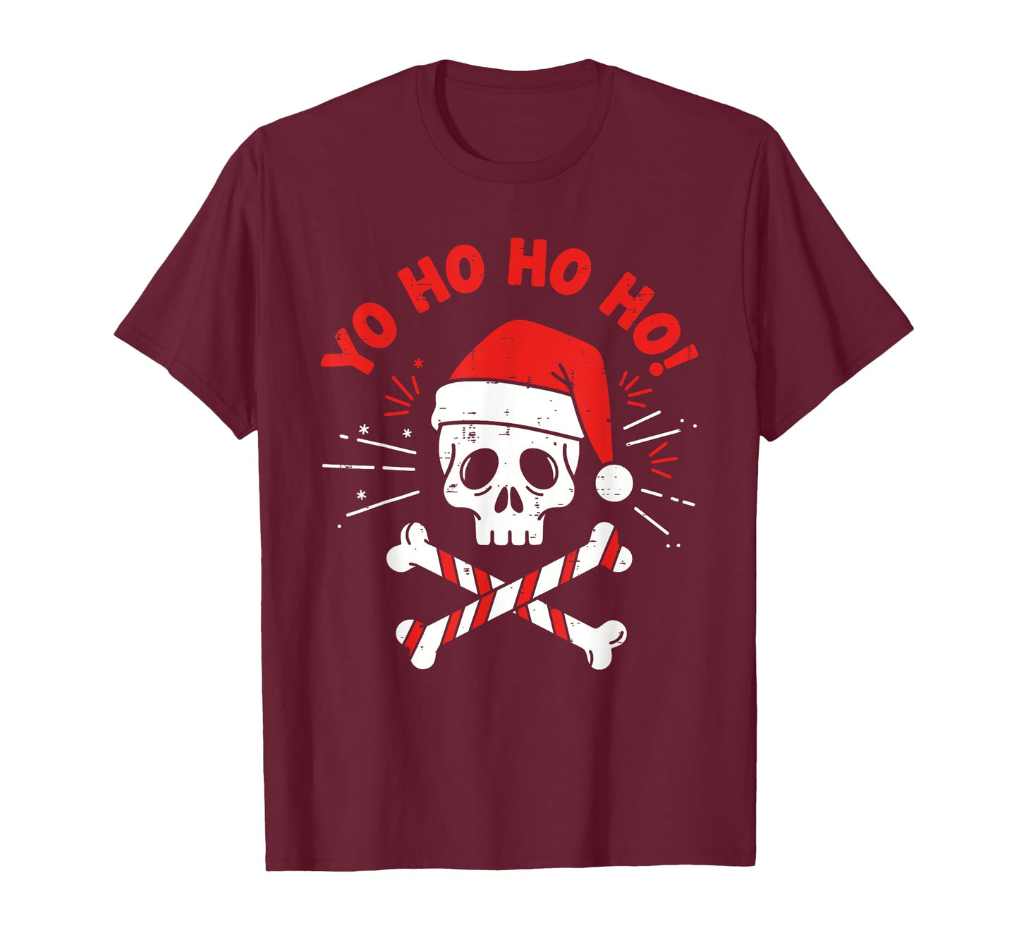 Yo Ho Ho Funny Pirate Santa Skull Christmas Boys Kids Girls T-Shirt