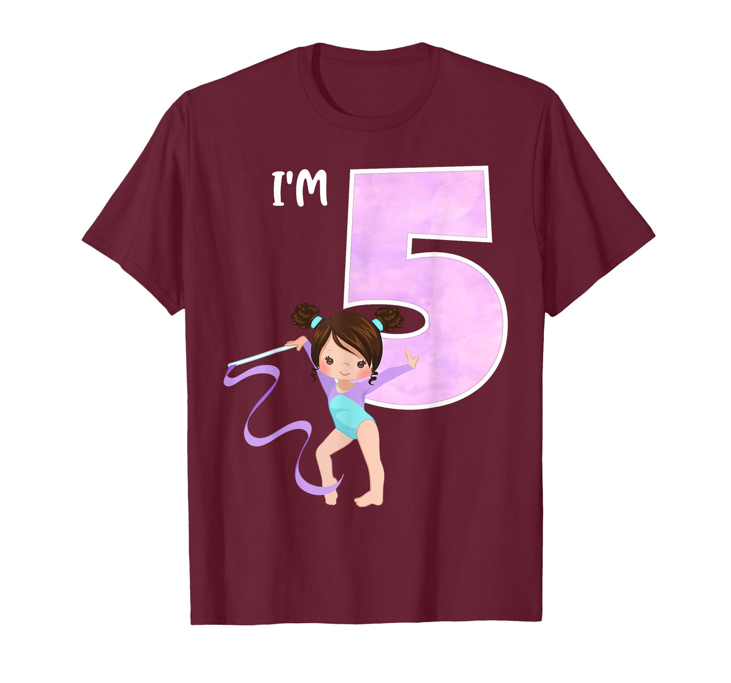 Girl's 5 Year Old Gymnast 5th Birthday Party Gymnastics T-Shirt
