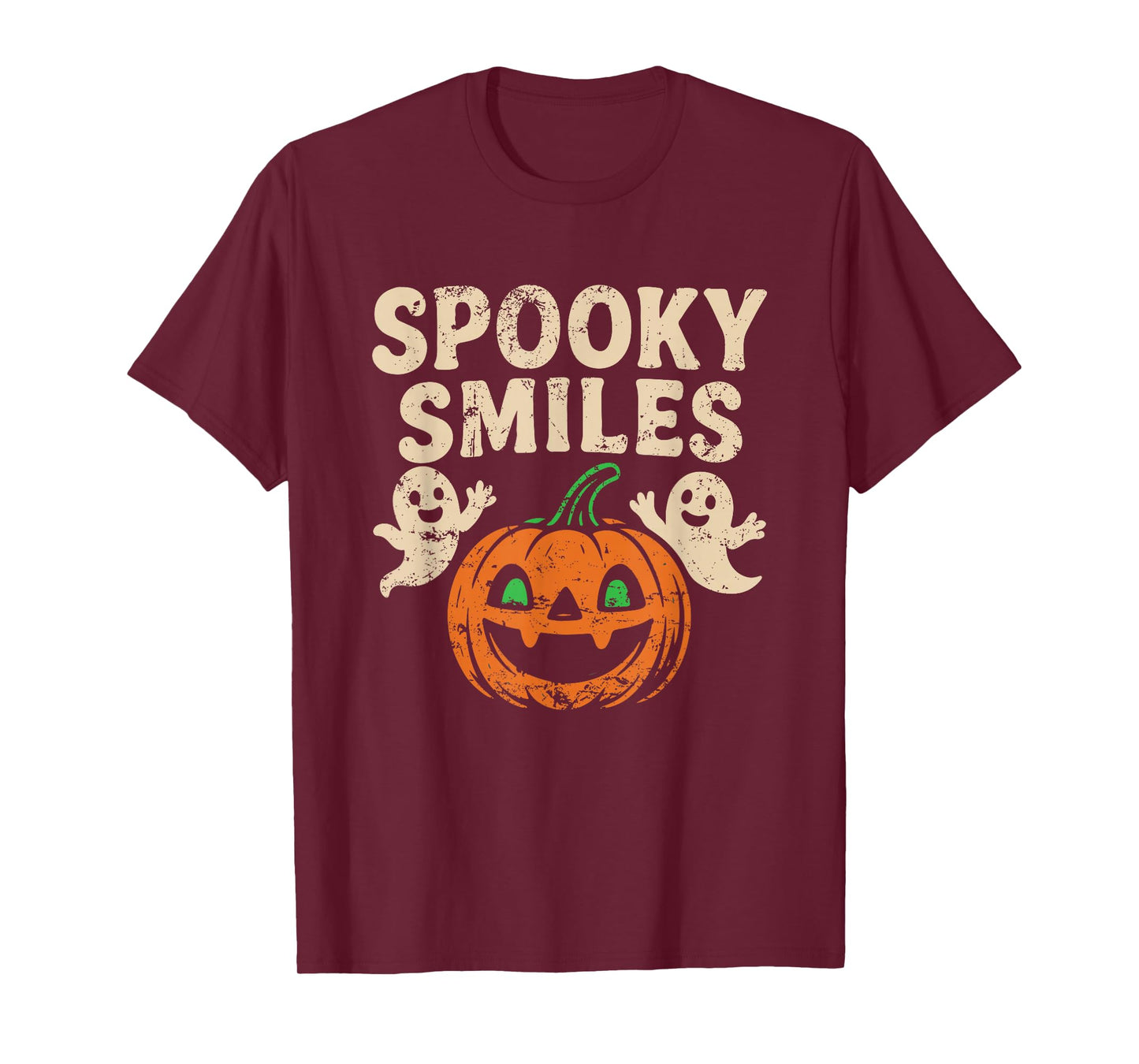 Spooky Smiles Pumpkin and Ghosts T-Shirt