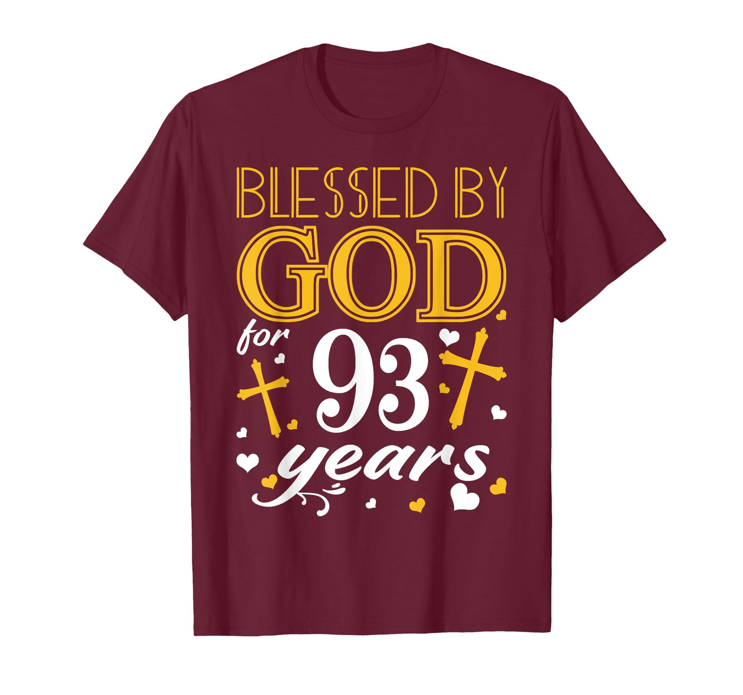 Vintage Blessed By God For 93 Years Happy 93rd Birthday T-Shirt