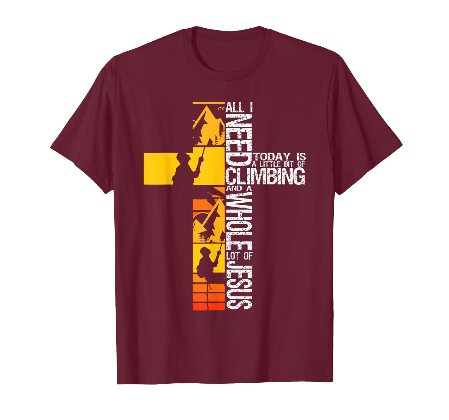 Climbing Jesus Is My Rock Christian Rock Climber Boulderer T-Shirt