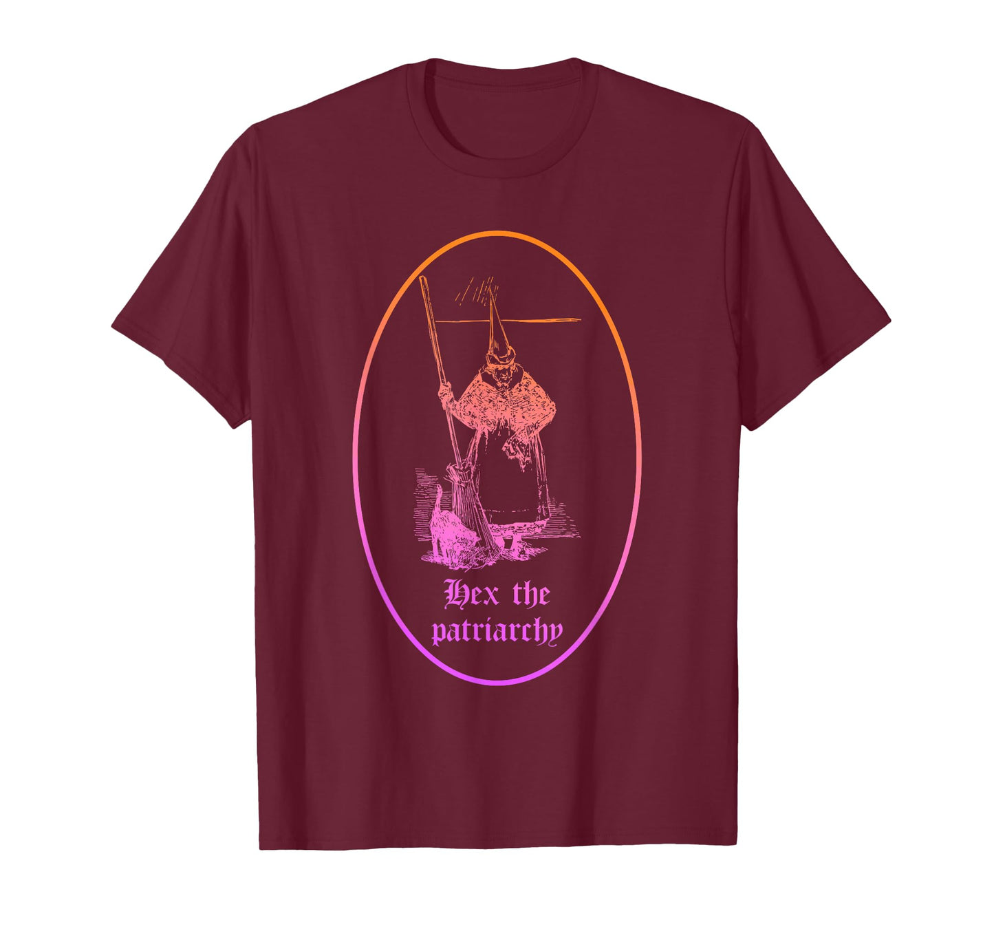 Hex The Patriarchy Halloween Feminist Witch Quote T-Shirt