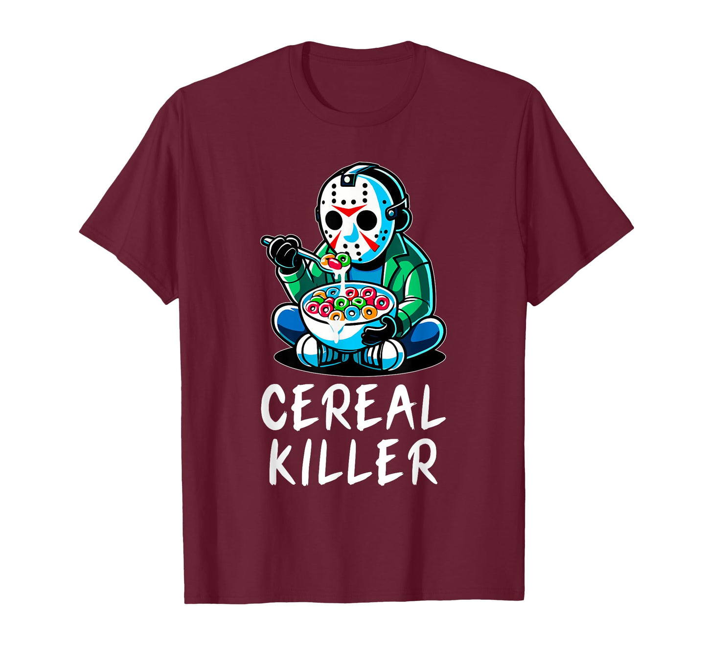 Halloween Spirit Funny Halloween Character Breakfast Cereal Killer Gift Unisex-Adults Black T-Shirt