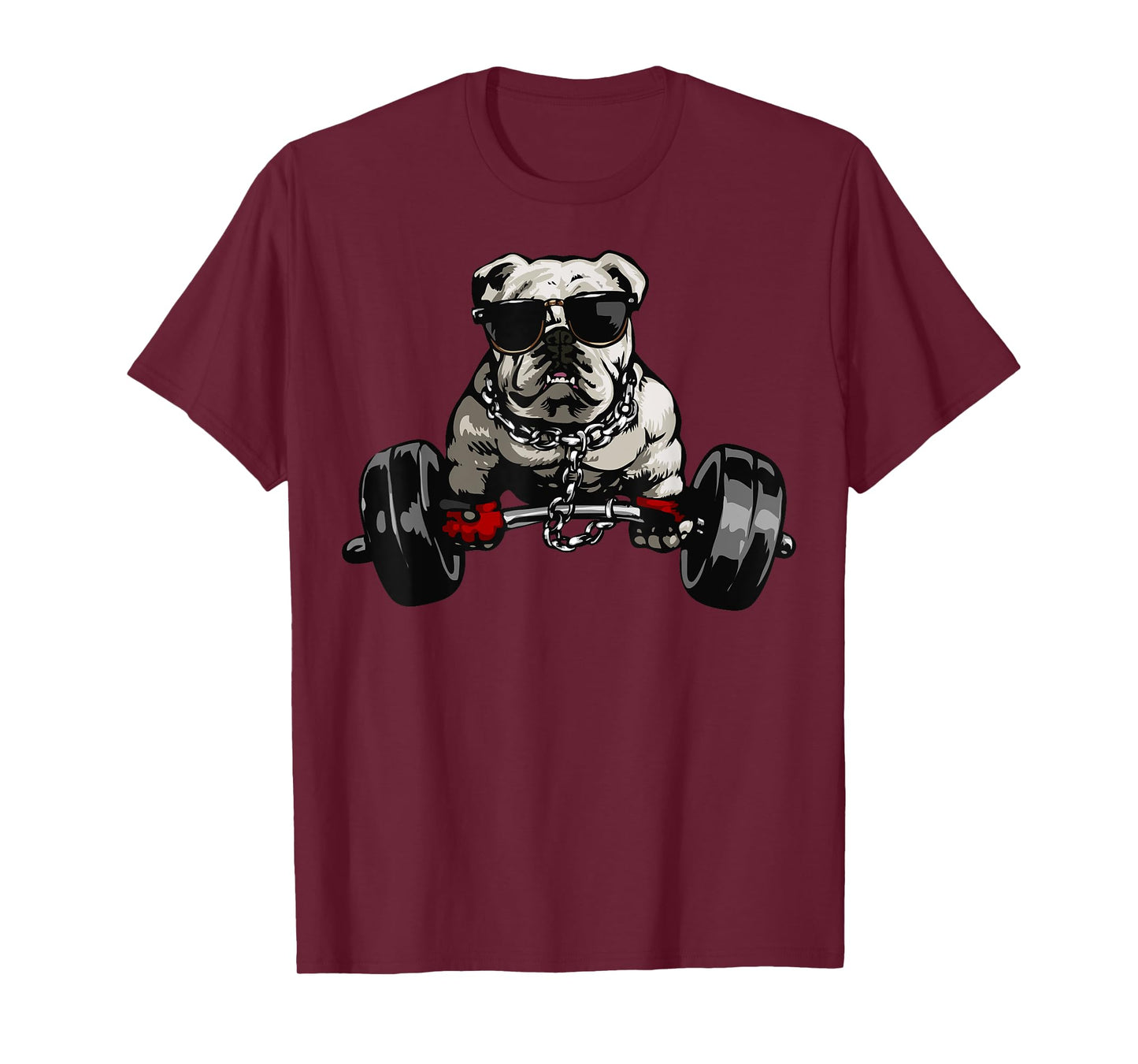 Muscle Bulldog Dog Deadlifting Gym Tee Weightlifting Workout T-Shirt for Men Women
