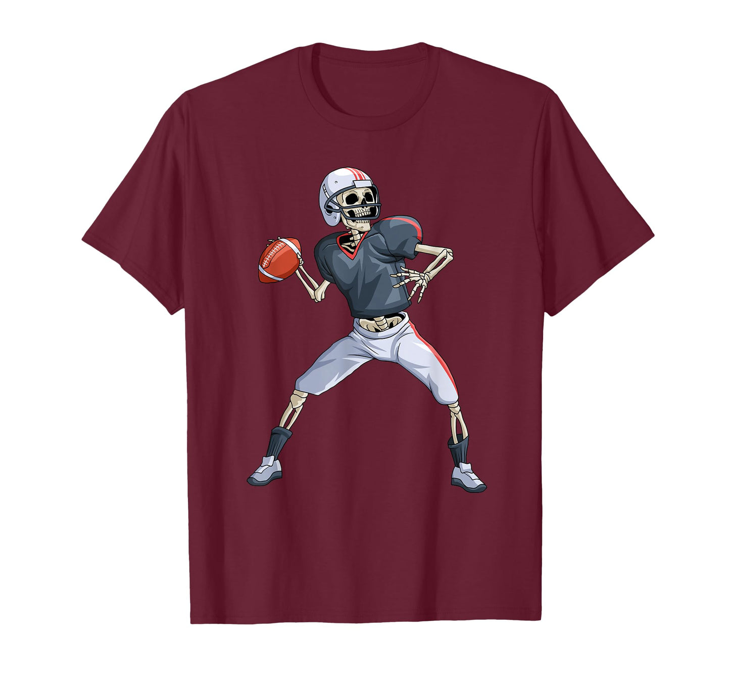 American Football Skeleton Quarterback Halloween Football T-Shirt
