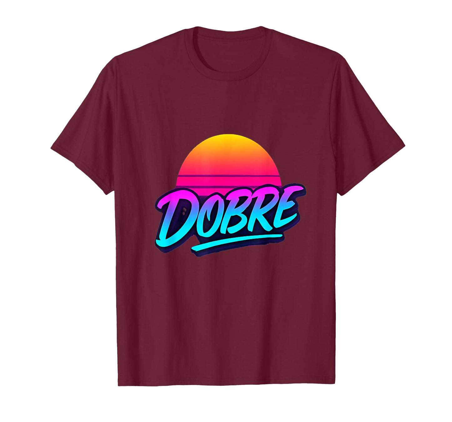 DOBRE Retro Sunset 80s Vaporwave Neon Style Design T-Shirt