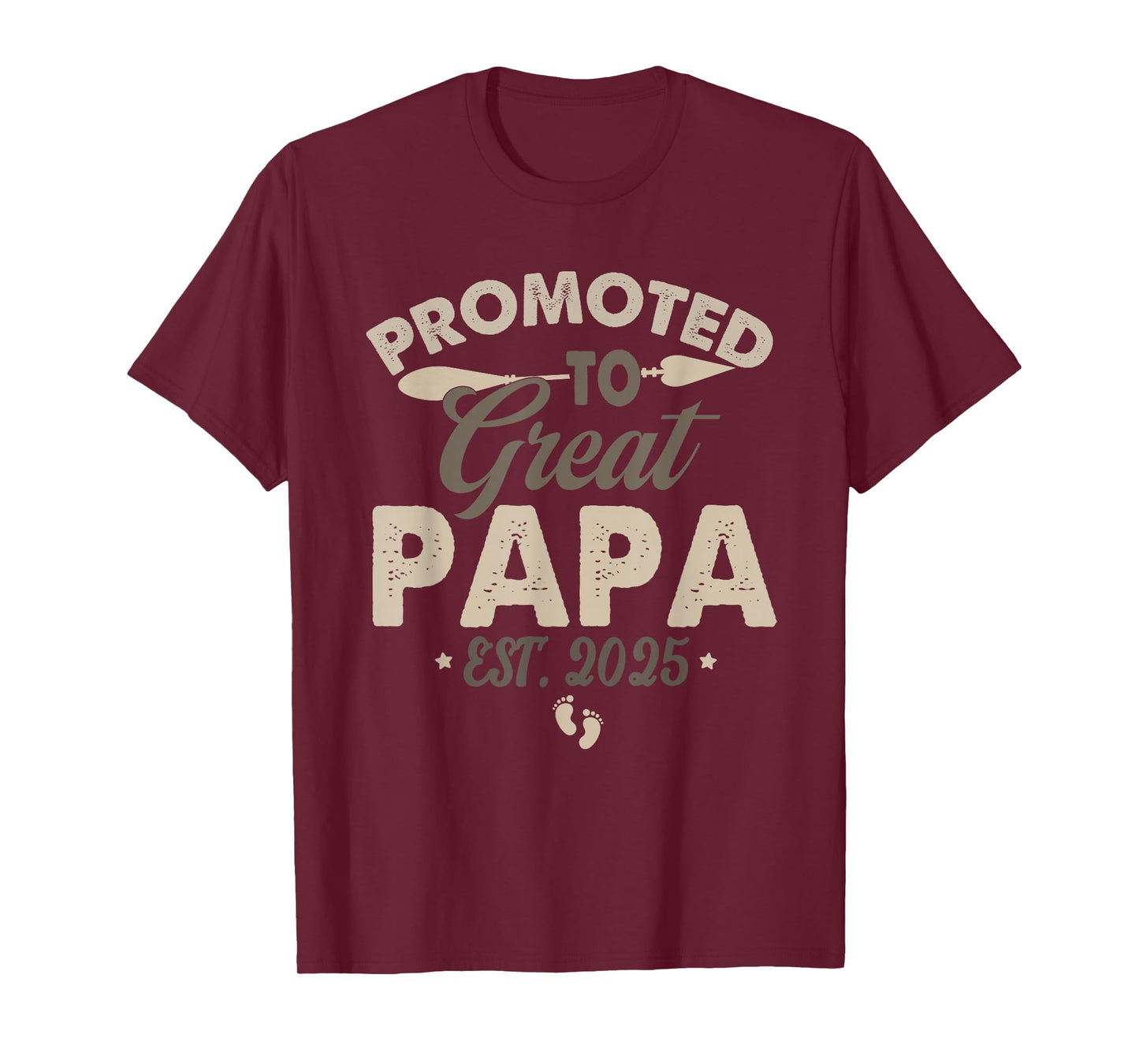 Vintage Promoted to Great Papa Est 2025 Daddy Father's Day T-Shirt