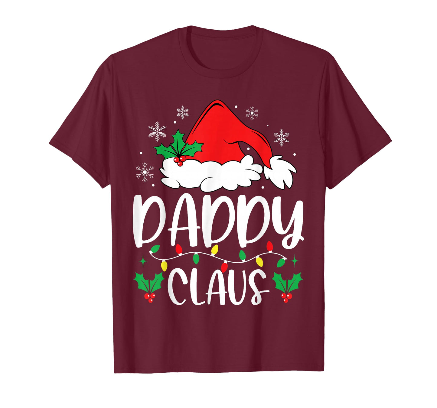 Daddy Claus Christmas Lights Santa Holiday Family Matching T-Shirt