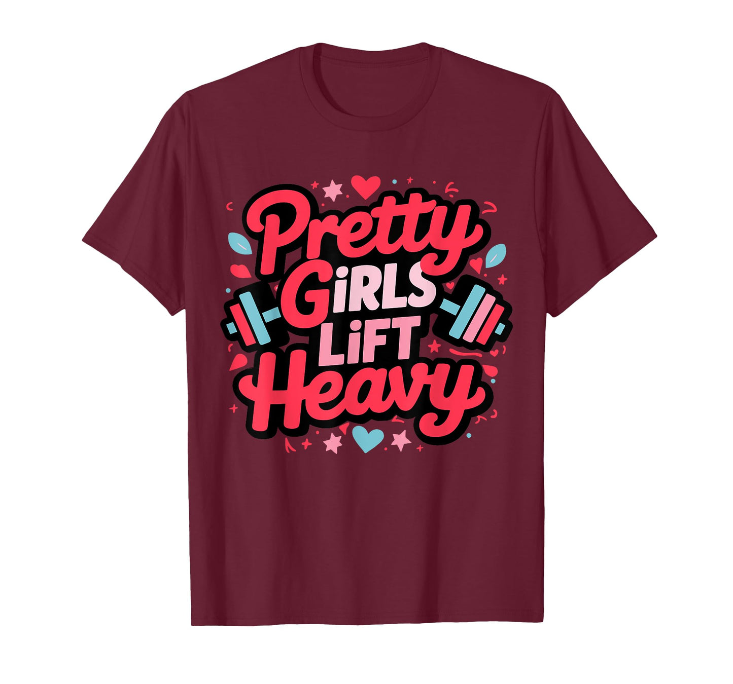 Weightlifting Fitness Gym Powerlifter Girl Pretty Girls Lift Heavy Black Women's Workout T-Shirt, Small