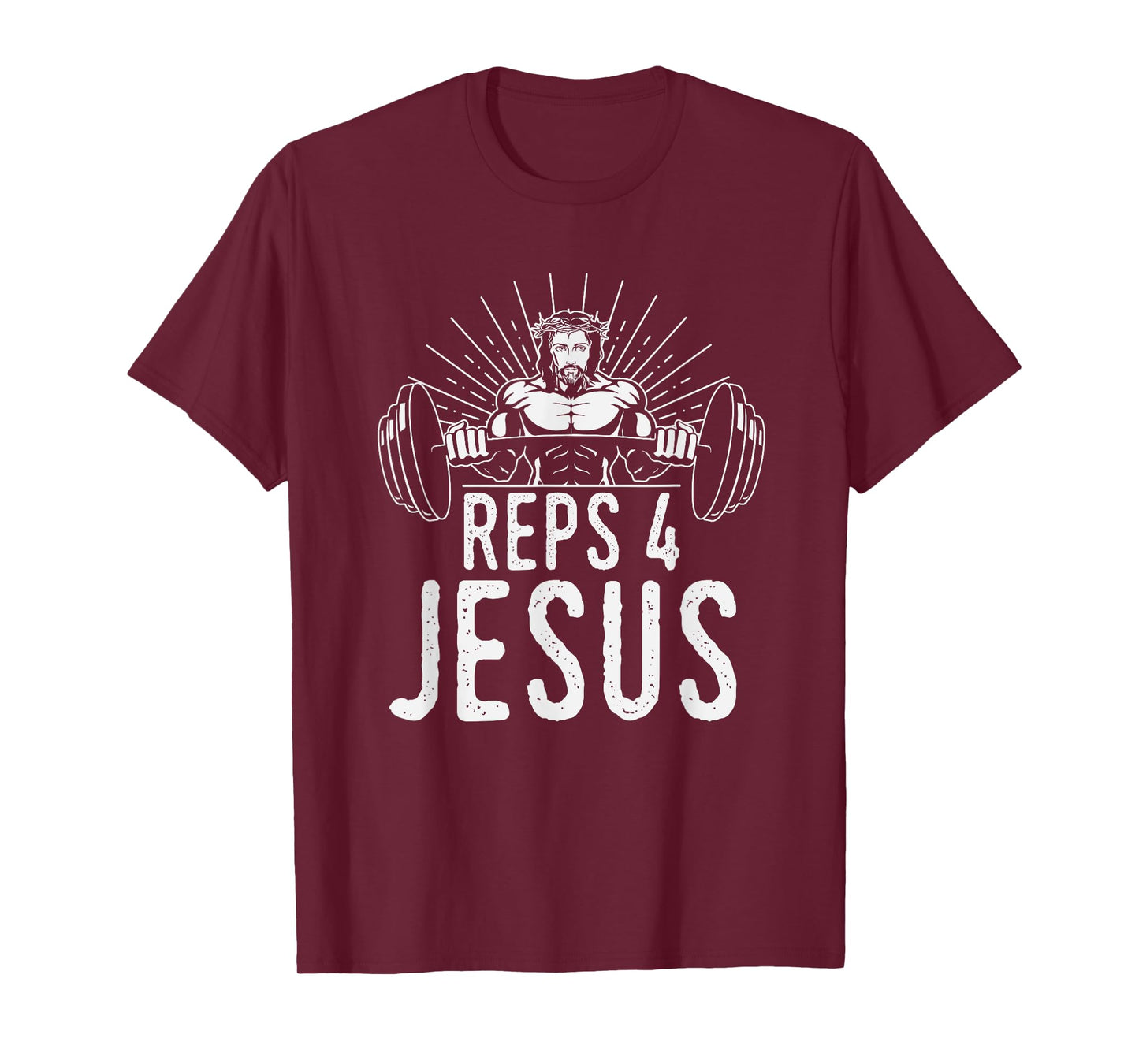 Funny Reps 4 Jesus Religious Gym Weightlifting Motivation T-Shirt