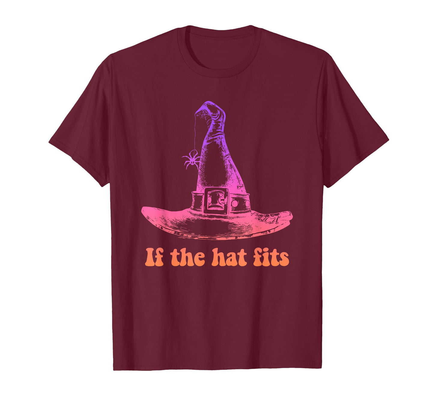 If The Hat Fits Halloween Spooky Witch Design T-Shirt