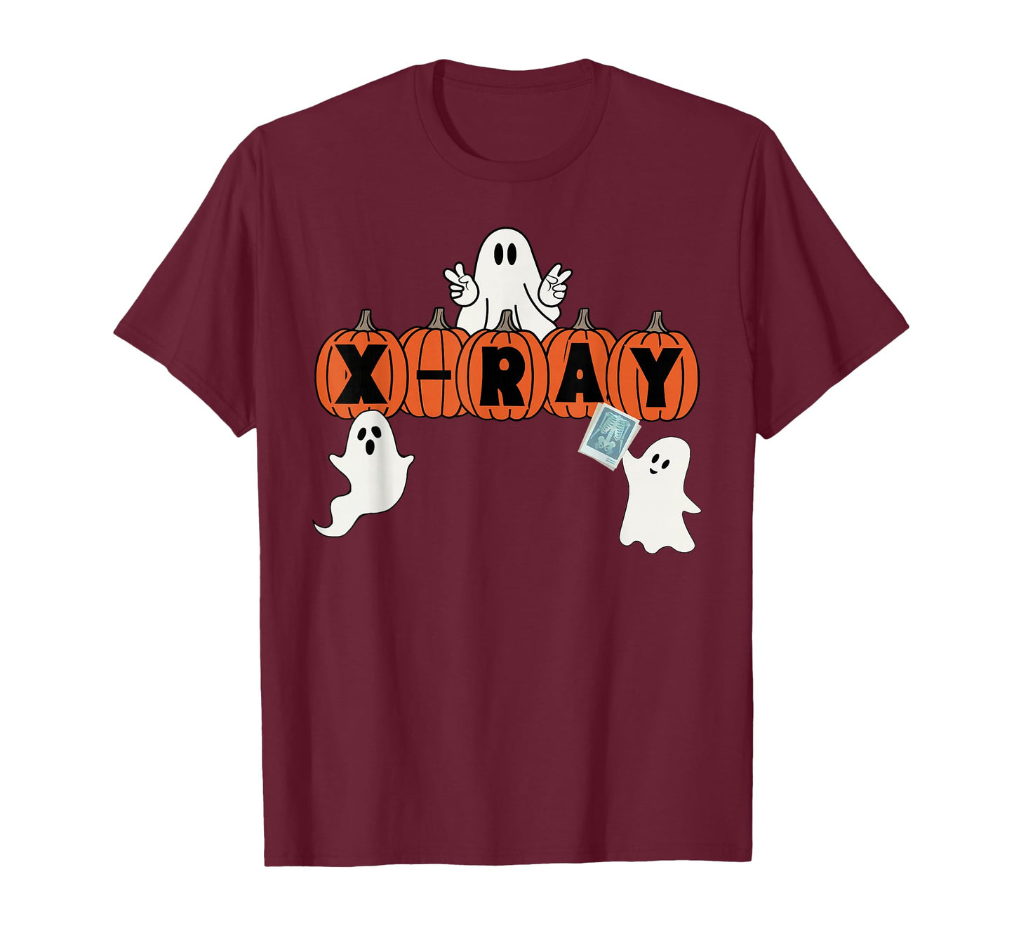 Funny X-Ray Tech Halloween Pumpkins Ghost Radiology Tech T-Shirt