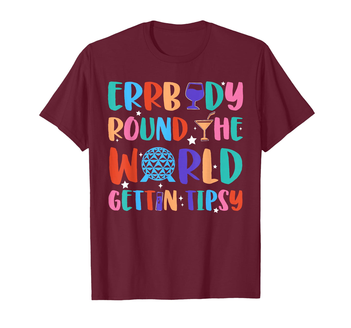 Errbody Round The World Gettin Tipsy Food and Wine Festival T-Shirt