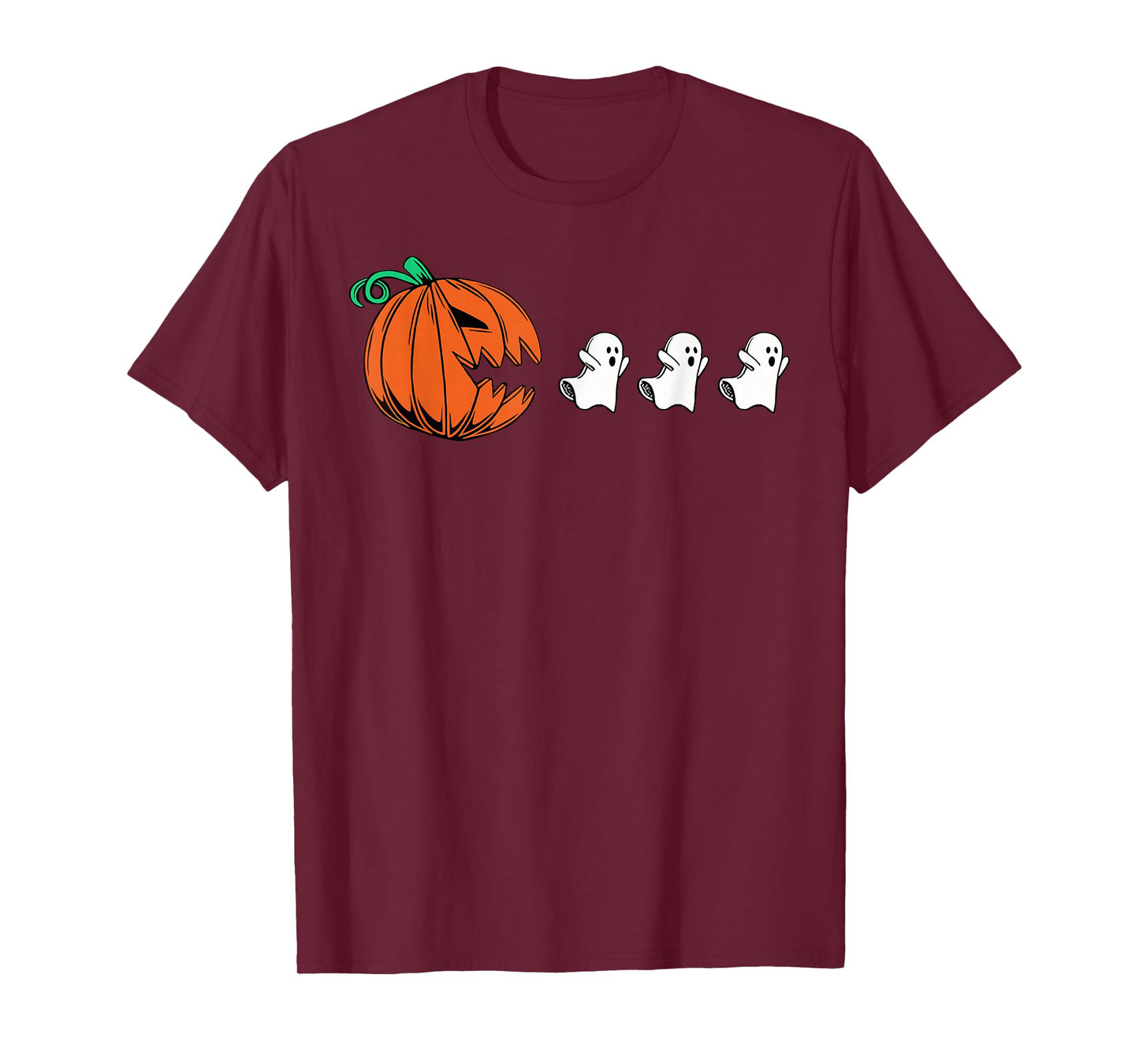 Funny Gamer Gaming Pumpkin Eating Ghost Halloween Costume T-Shirt