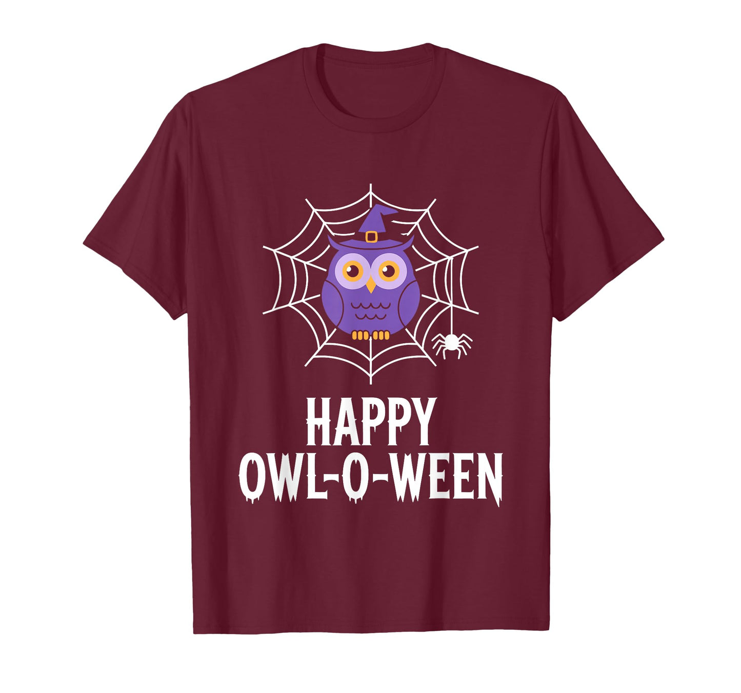 Happy Owl-O-Ween Cute Funny Owl Witch Hat Halloween T-Shirt