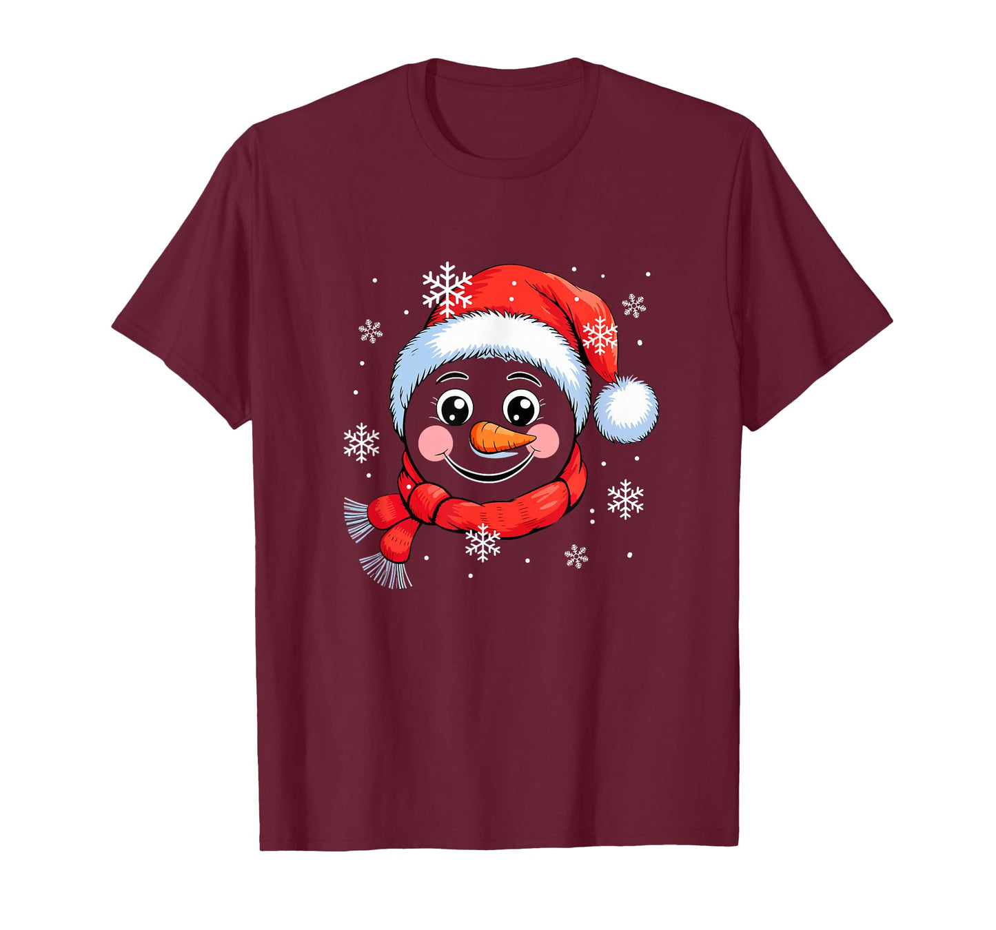 Christmas Santa Snowman Face Xmas Snow Costume Family Kids T-Shirt