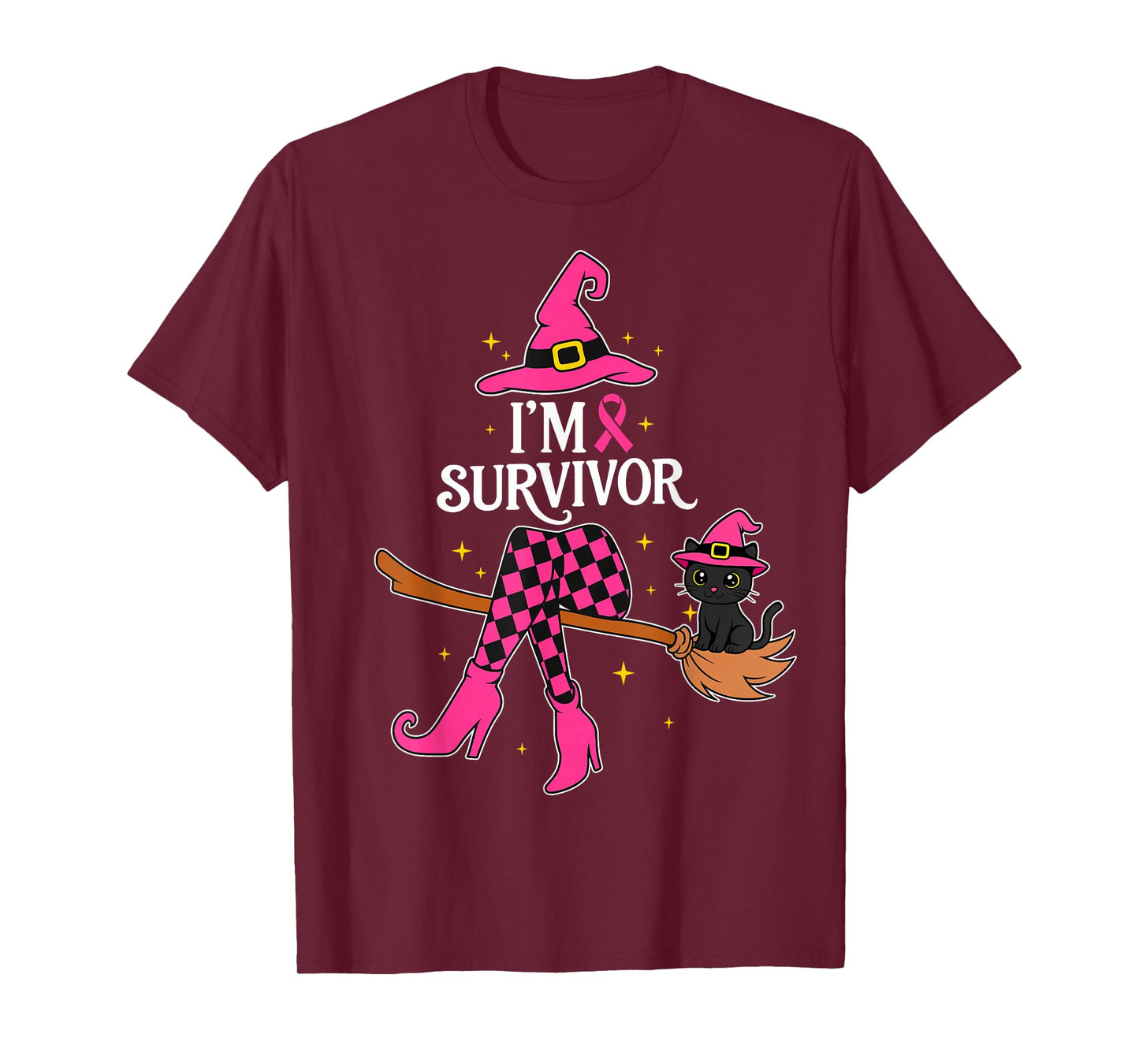 Halloween Witch I'm A Survivor Breast Cancer Warrior Women T-Shirt