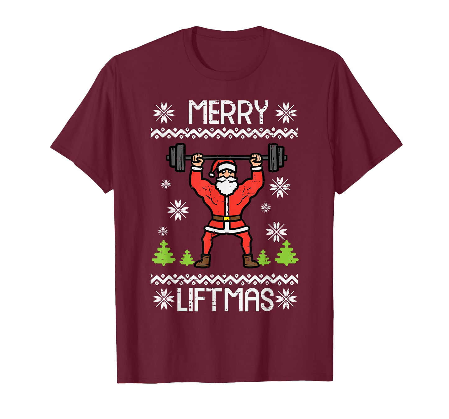 Merry Liftmas Ugly Christmas Xmas Workout Gym Bodybuild Men T-Shirt