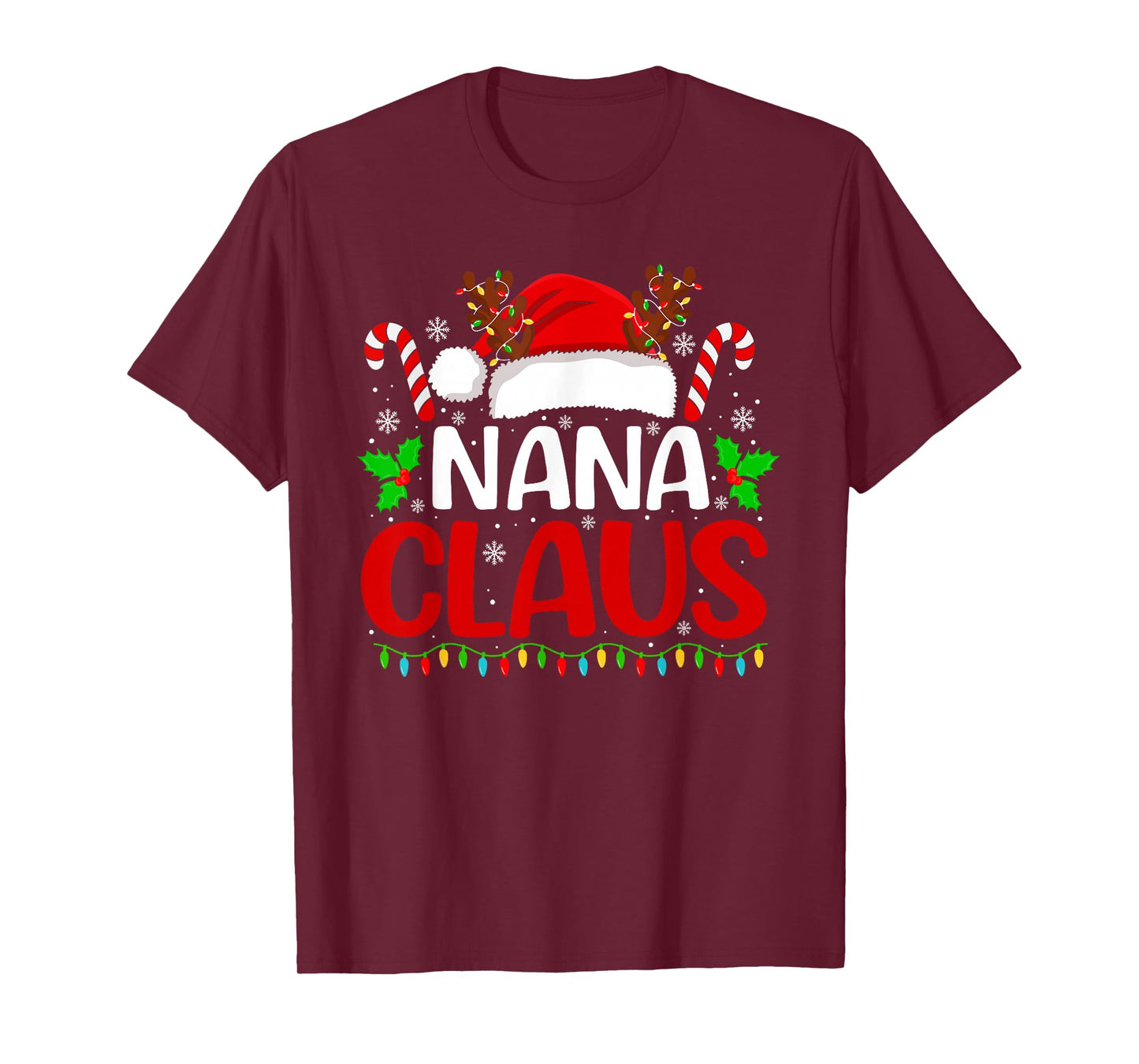 Nana Claus Xmas Santa Matching Family Christmas Pajamas T-Shirt