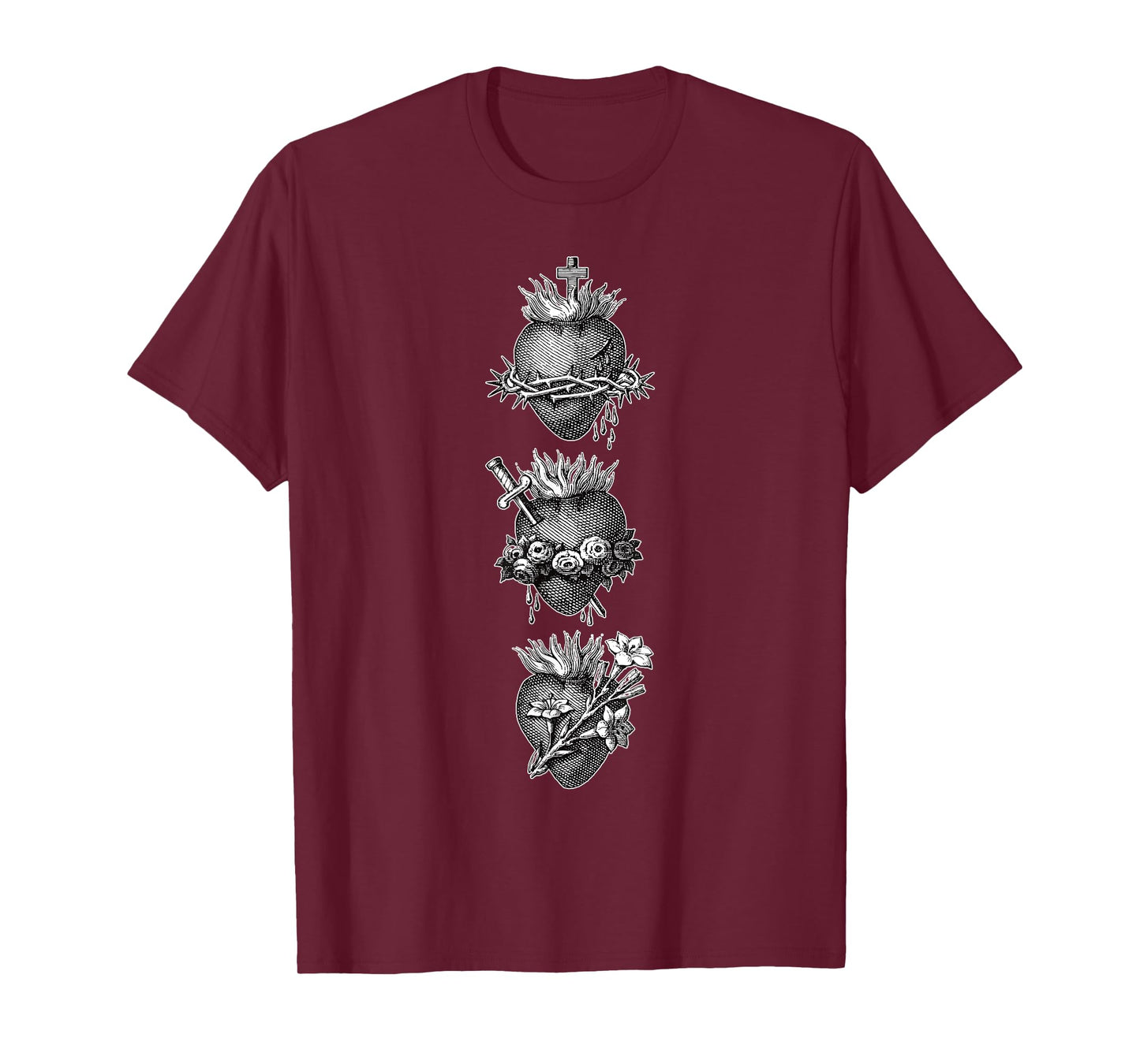 Sacred Hearts of Jesus the Virgin Mary and Saint Joseph T-Shirt