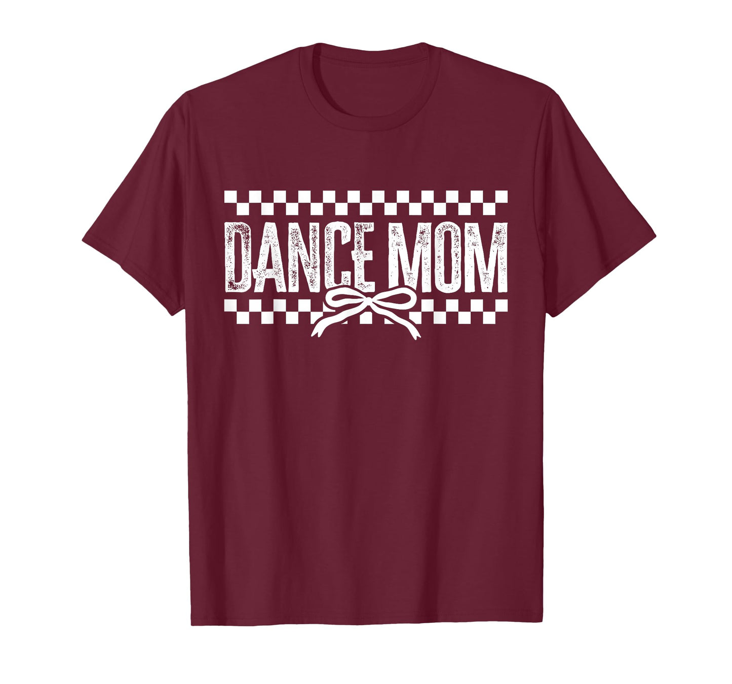 Retro Dance Mom Coquette Bow Checkered Dance Mama Mother Day T-Shirt