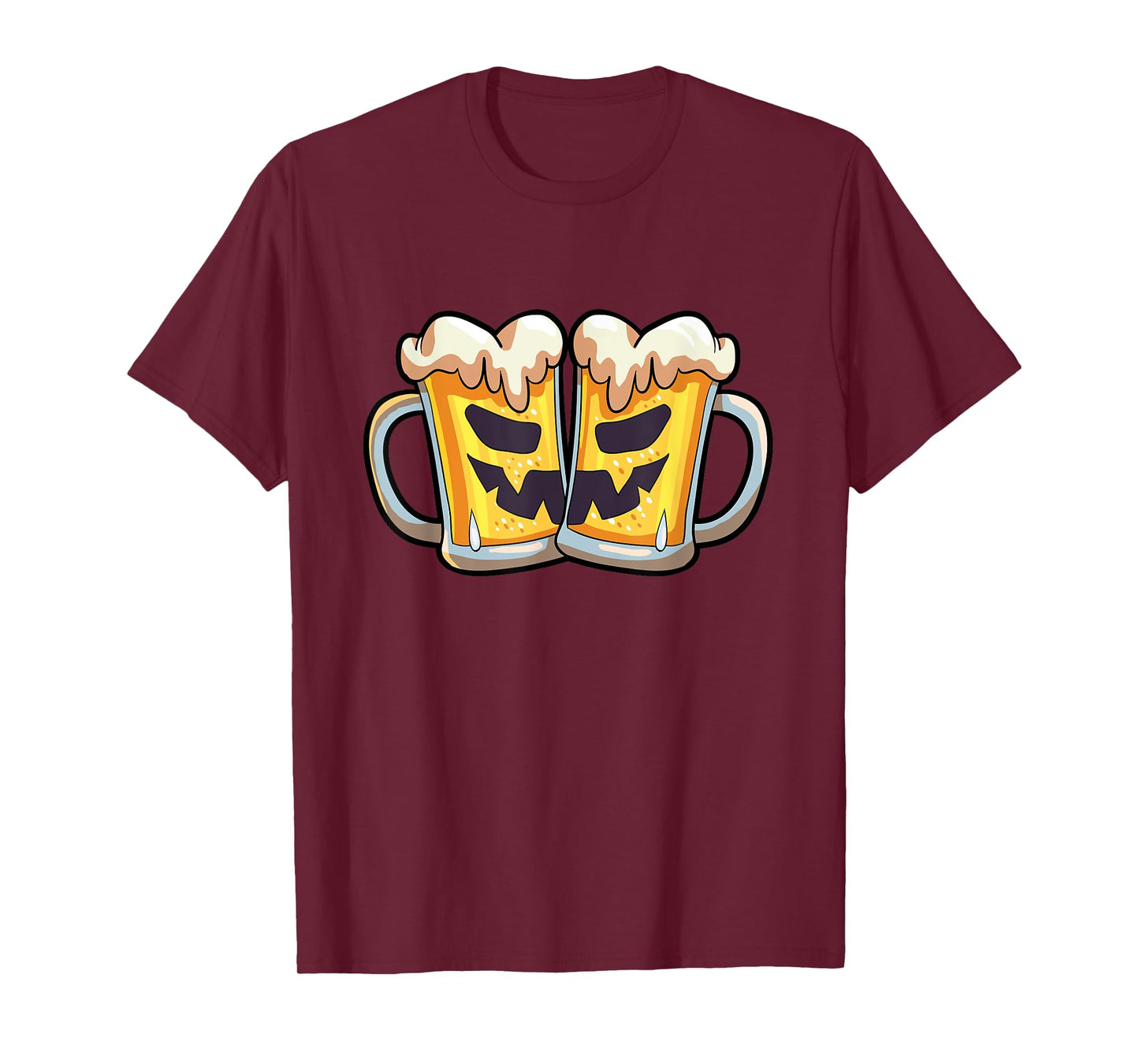 Funny Halloween Shirt Men Beer Lover Scary Pumpkin Face T-Shirt