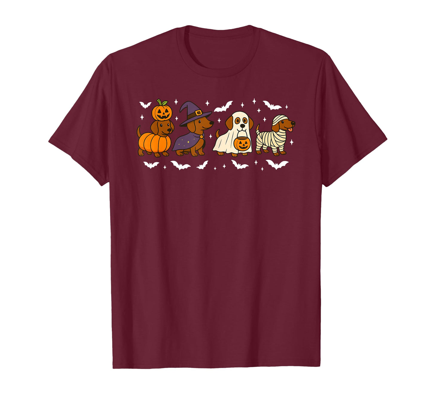 Dachshund Dog Witch Happy Halloweenie Spooky Season T-Shirt