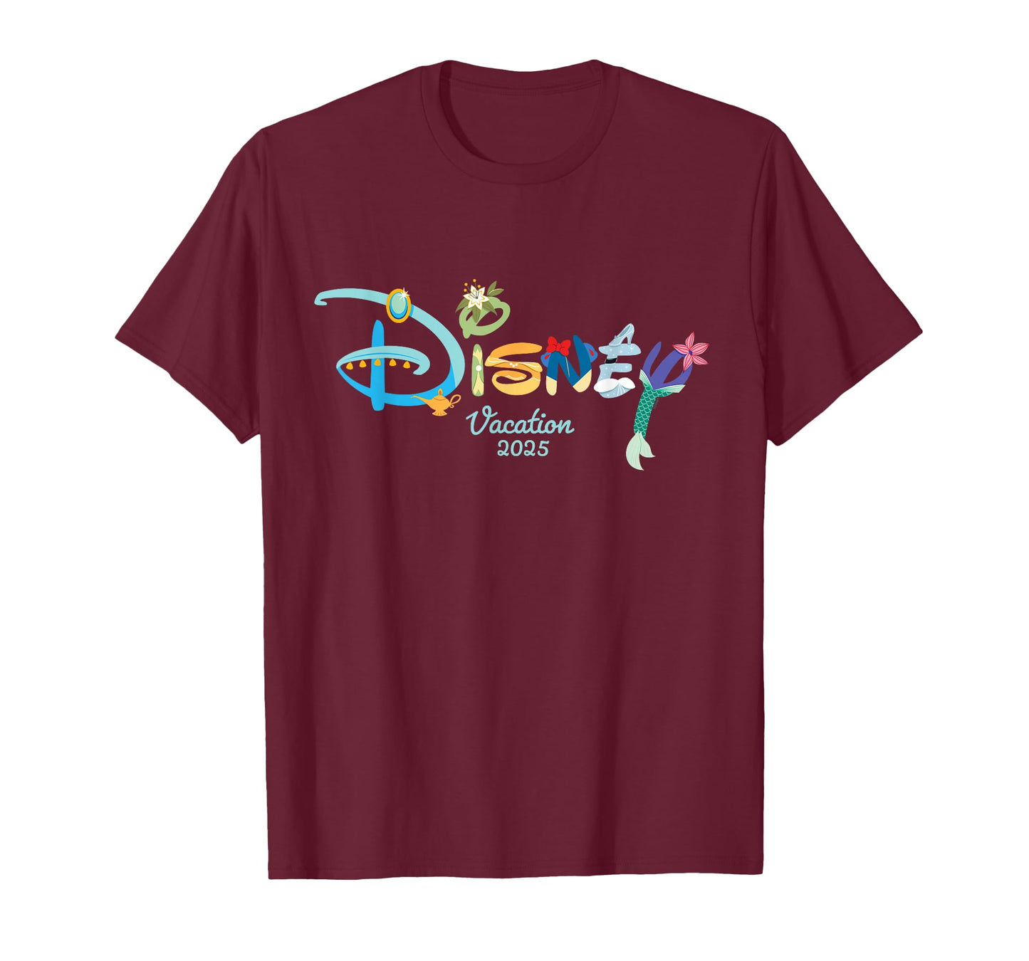 Disney Princess Letters Logo Matching Disney Vacation 2025 T-Shirt