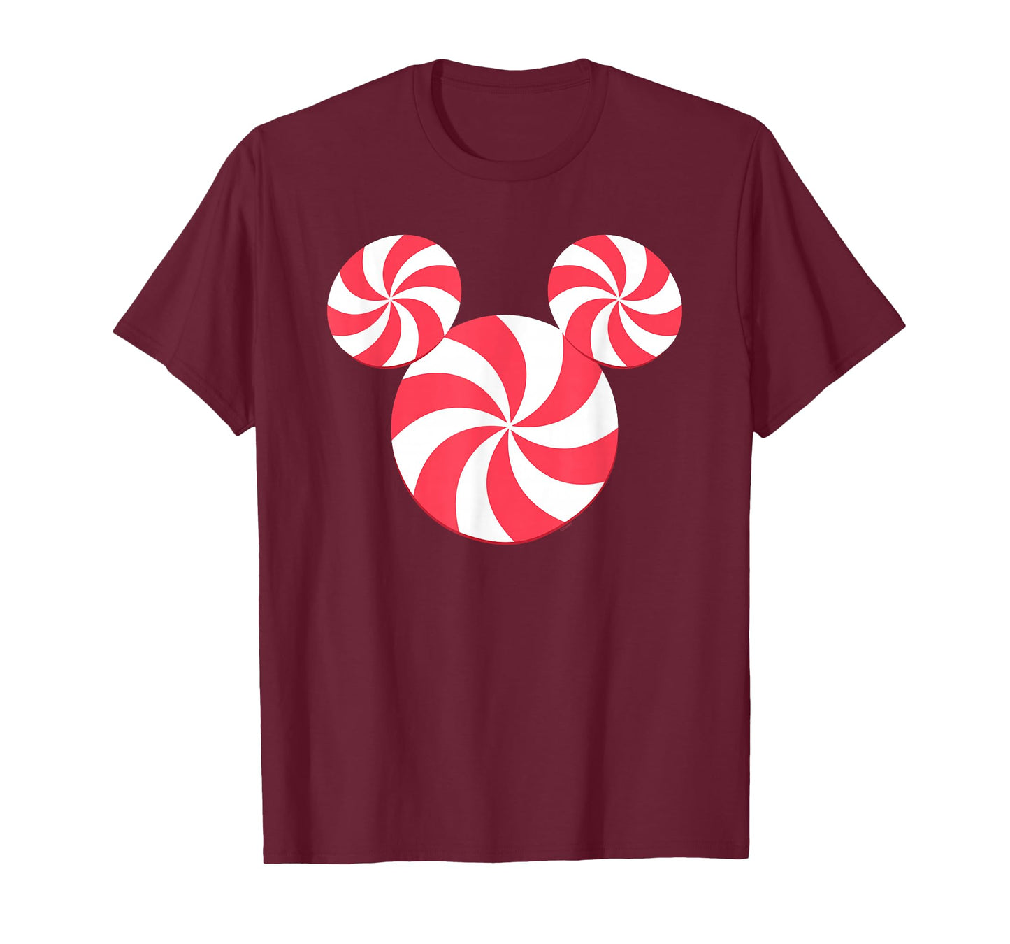 Disney Mickey Mouse Icon Christmas Peppermint Candy Holiday T-Shirt