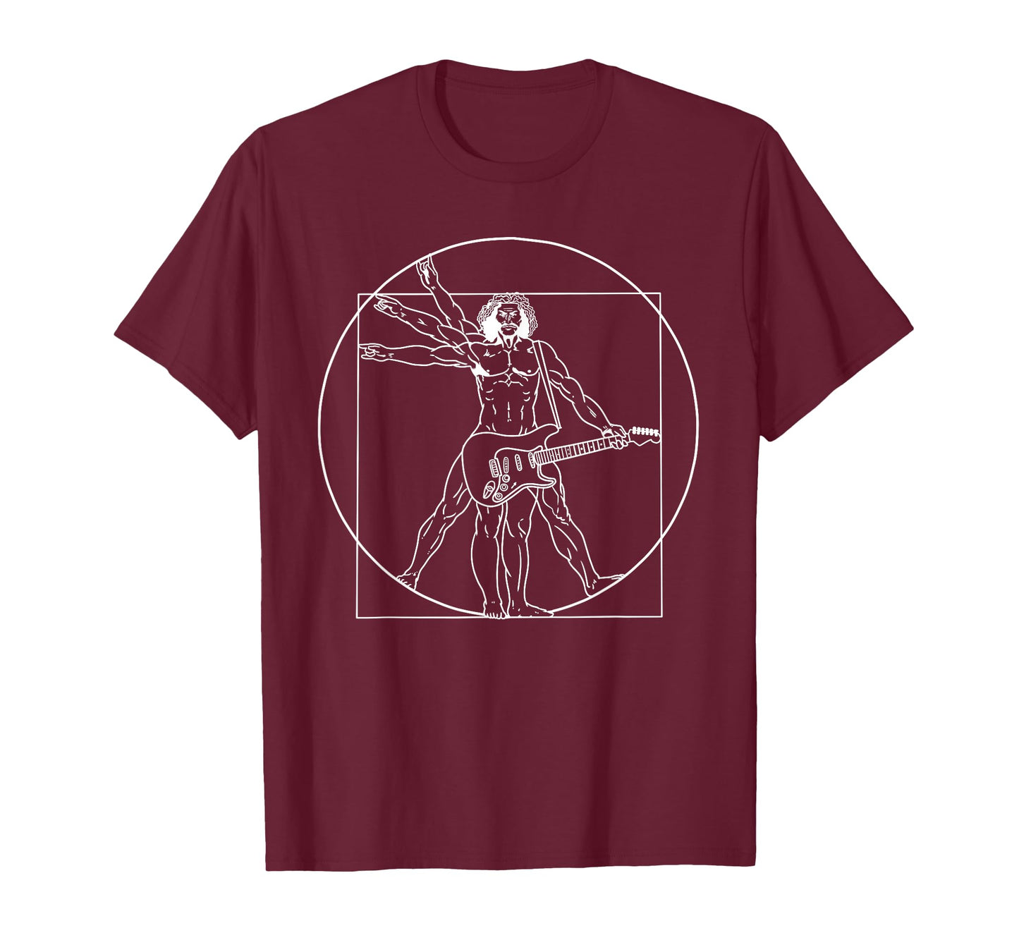 Guitar Da Vinci Vitruvian Man Guitar Player Musicians T-Shirt