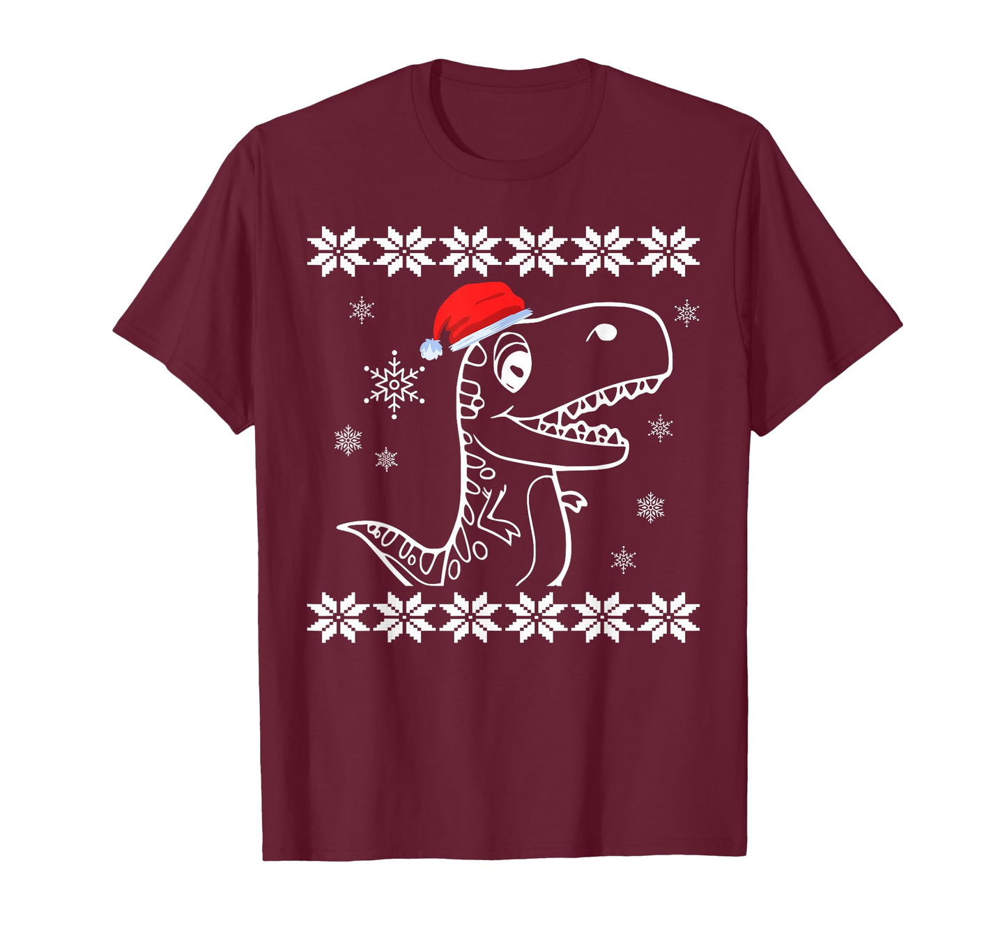 Xmas T-Rex - Santa Dinosaur Christmas Lights Holiday Costume T-Shirt