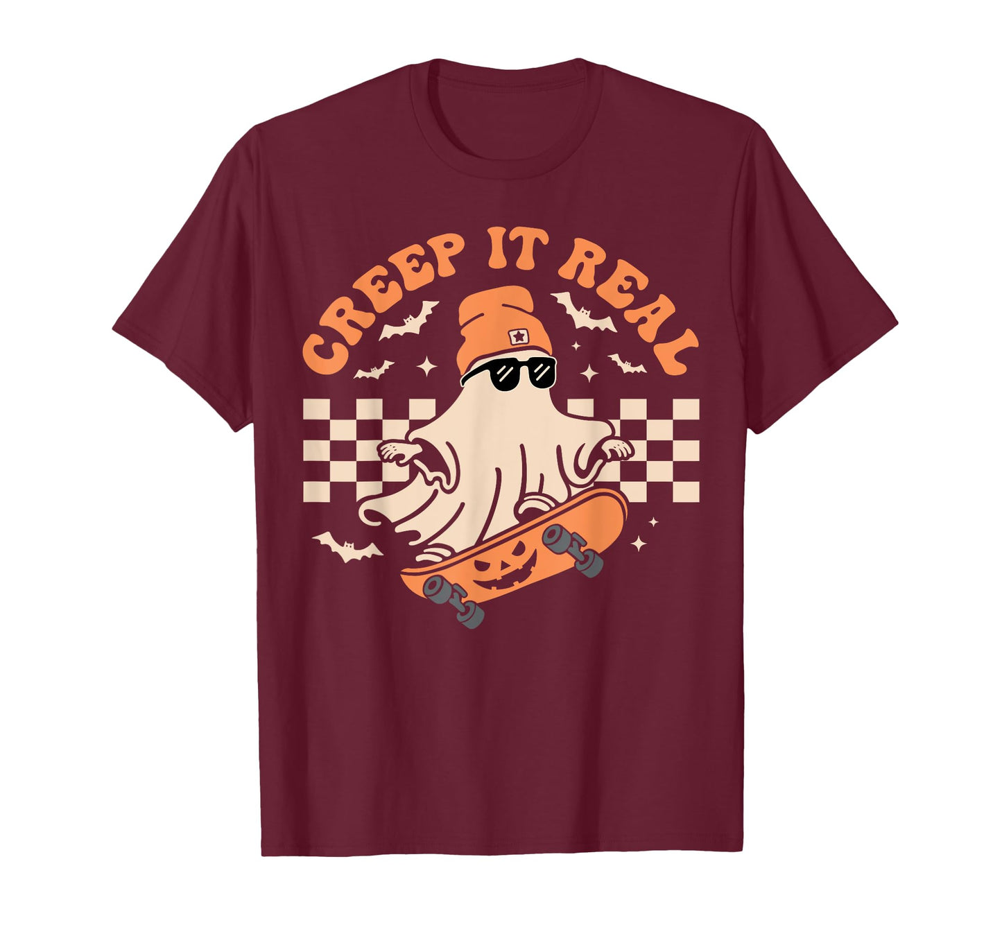 Vintage Retro Halloween Creep It Real Ghost Boy Fall Season T-Shirt