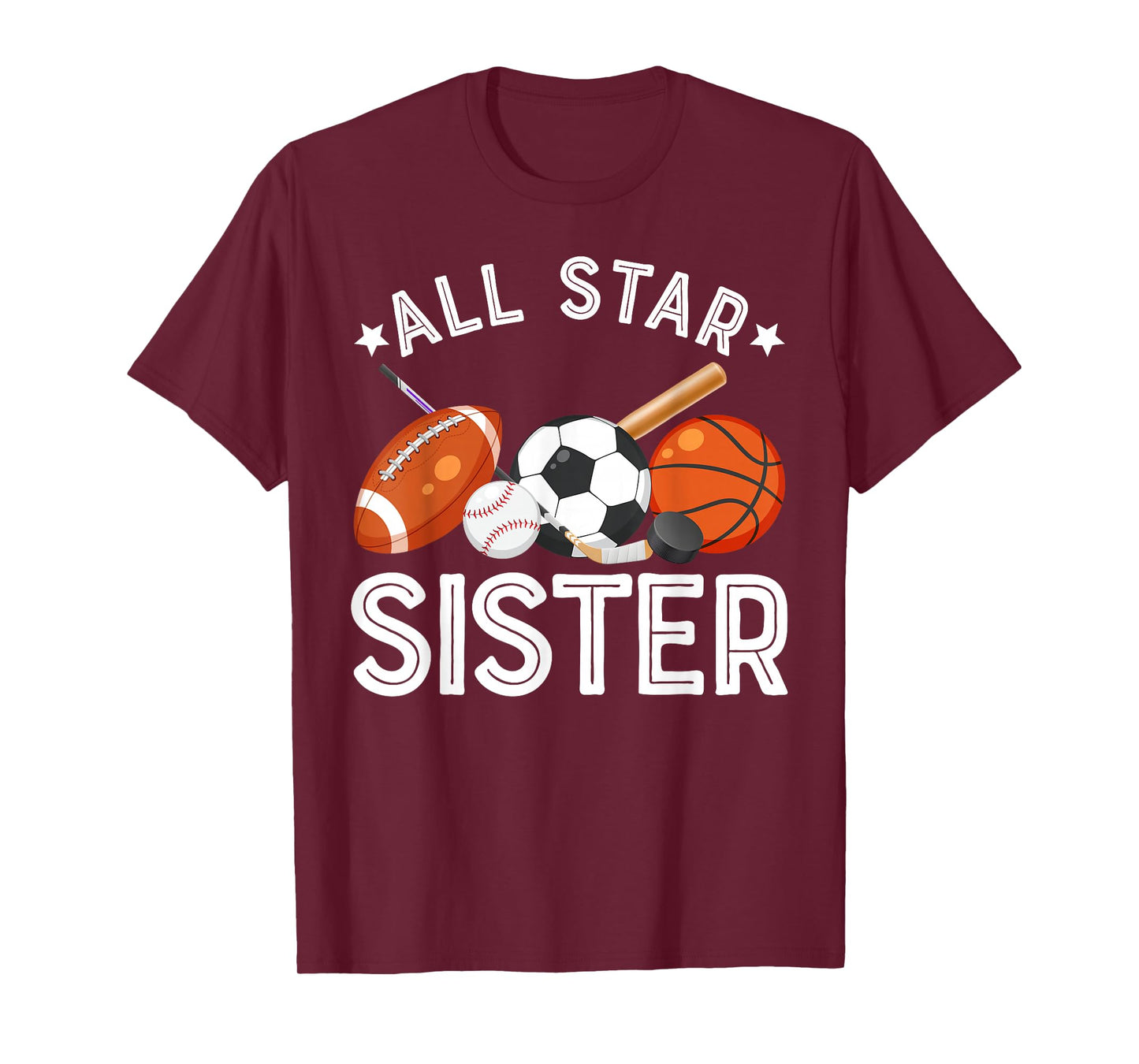 All Star Sister Of The Birthday Boy Basketball Soccer Sport T-Shirt