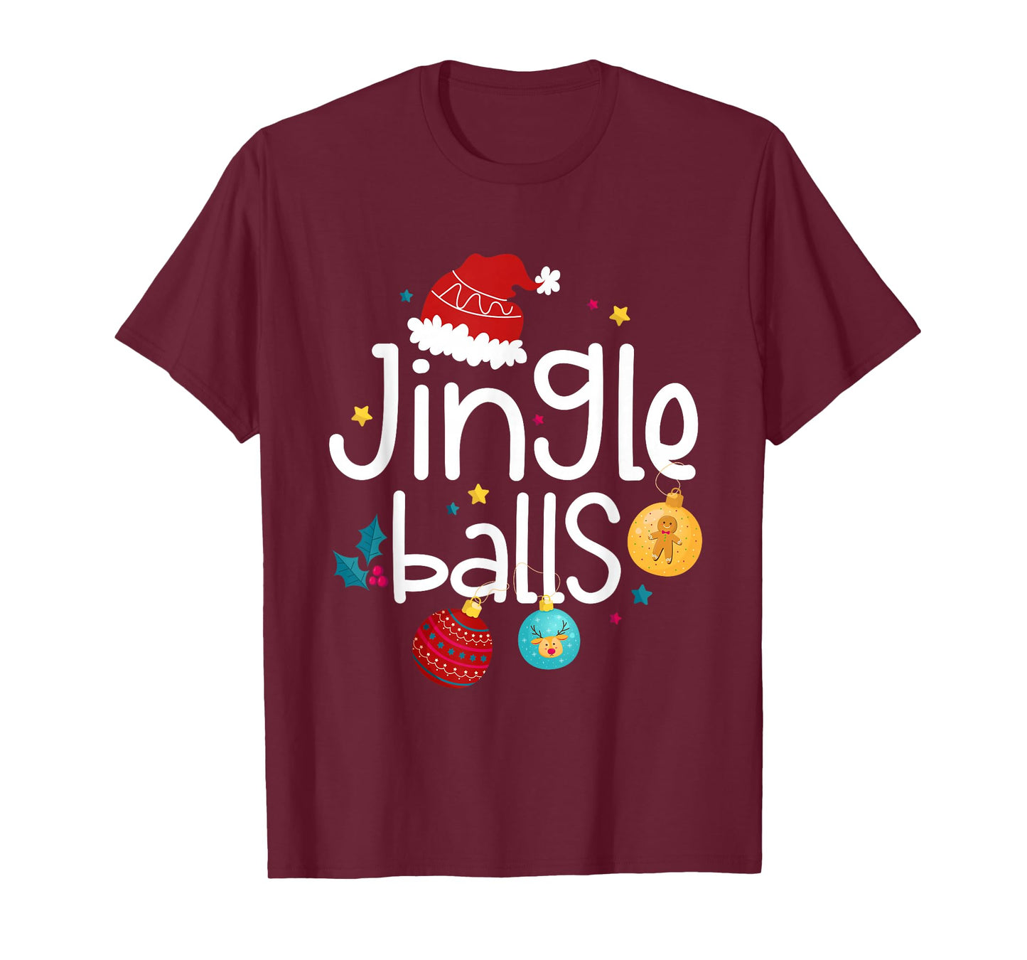 Jingle Balls Christmas Couple Matching Santa Xmas Holiday T-Shirt