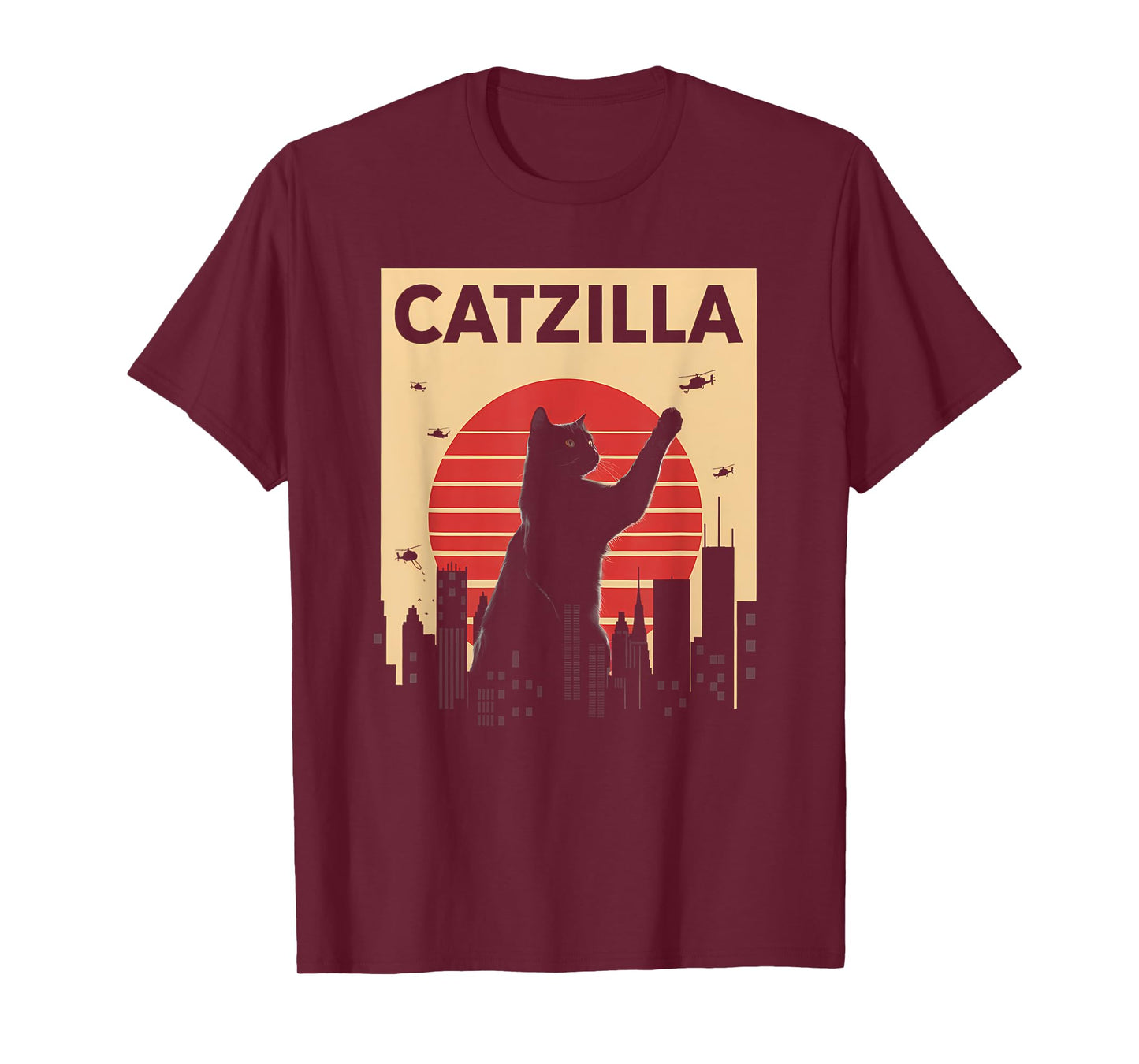 Vintage Catzilla tee - Funny Kitten and Cat T-Shirt for Men Women Kids