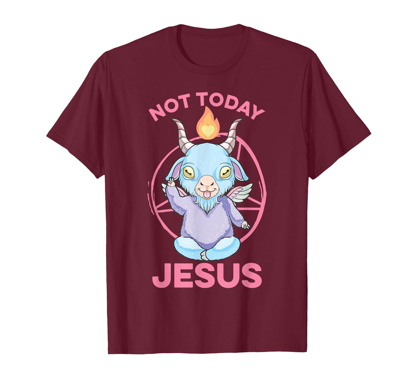 Pastel Goth Baby Baphomet Not Today Jesus Anime Nu Goth T-Shirt