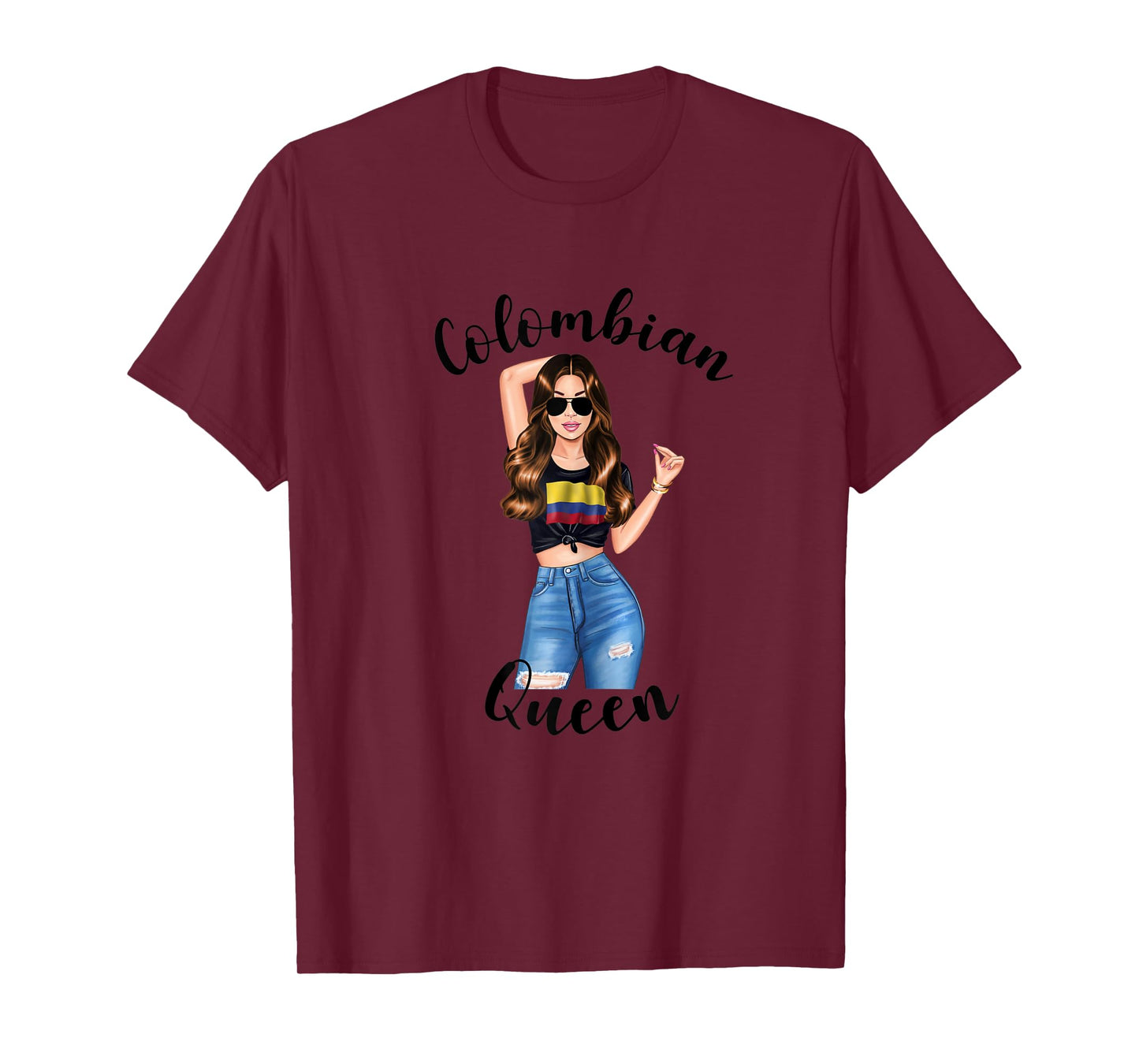 Womens Colombian Queen Sexy Colombiana Colombia Woman Womens T-Shirt