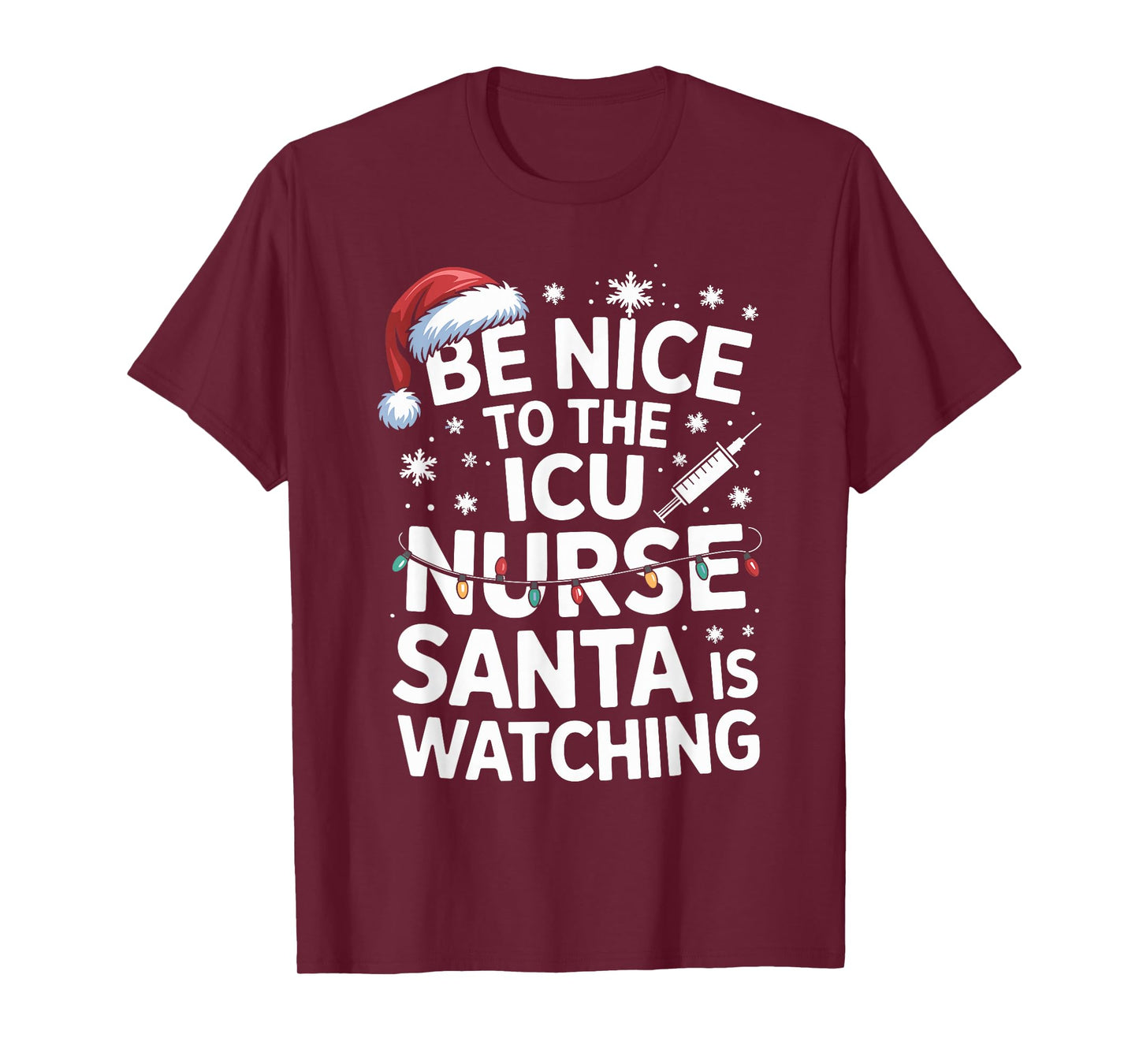 Funny ICU Nurse Christmas Critical Care Nurse Xmas Nursing T-Shirt