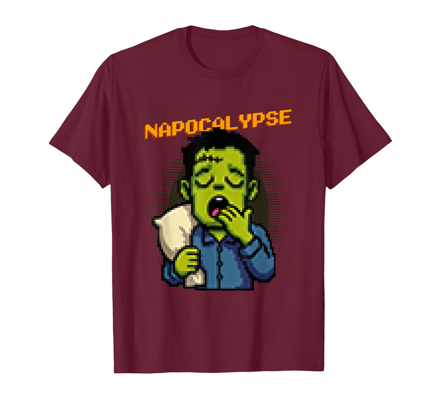 Napocalypse Funny Pixel Art Sleepy Zombie Halloween T-Shirt