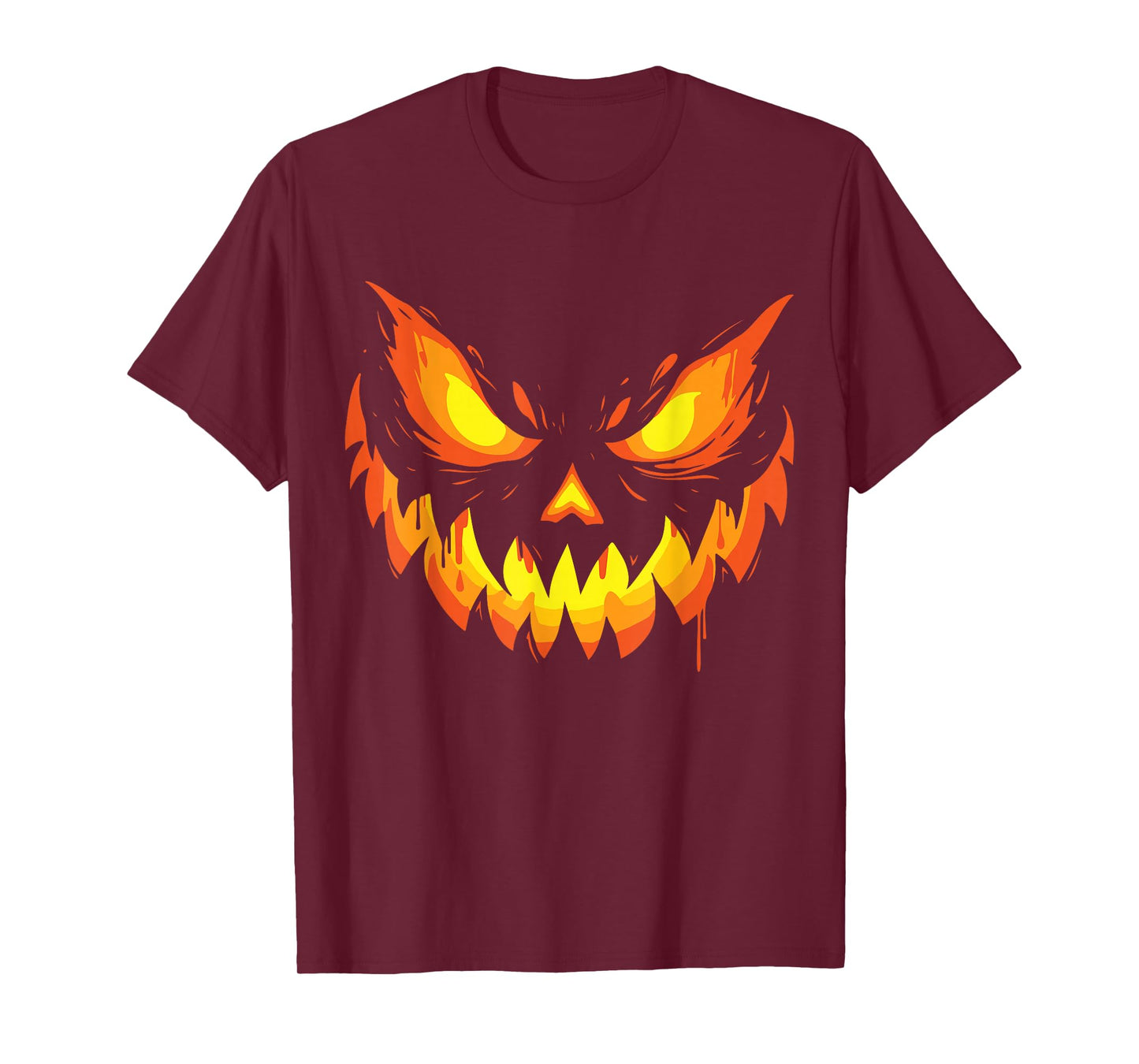 Jack O Lantern Scary Carved Pumpkin Face Halloween Boys Mens T-Shirt