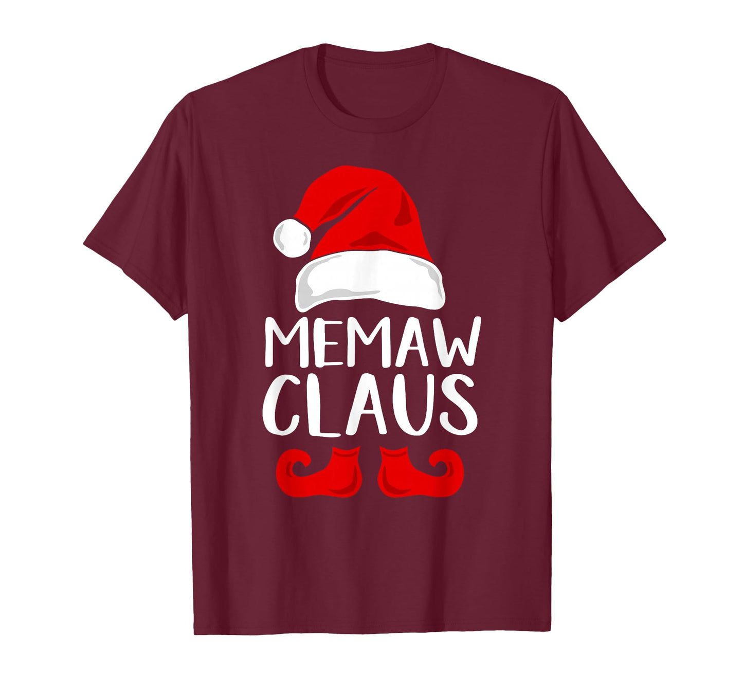 Memaw Claus Funny Grandma Santa Claus Red Christmas T-Shirt