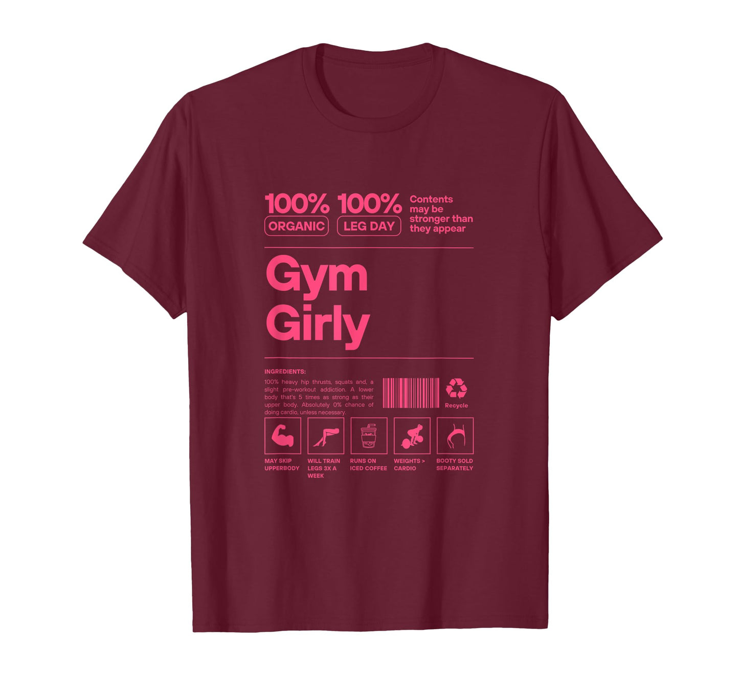 100% Organic Gym Girly - Muscle Mommy Ingredients Pump Cover T-Shirt