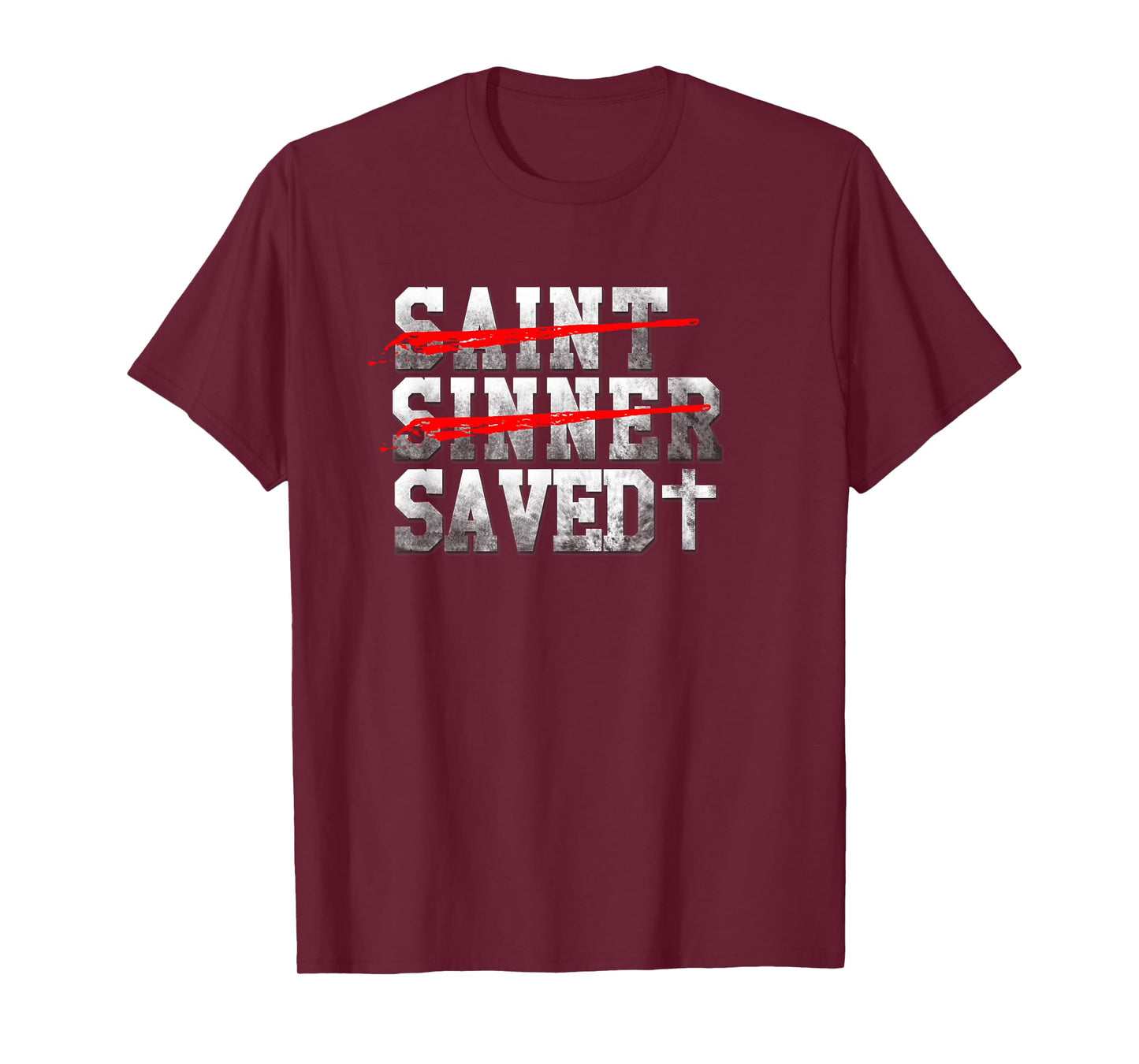 Saint Sinner Crossout Saved Christianity Christian T-Shirt