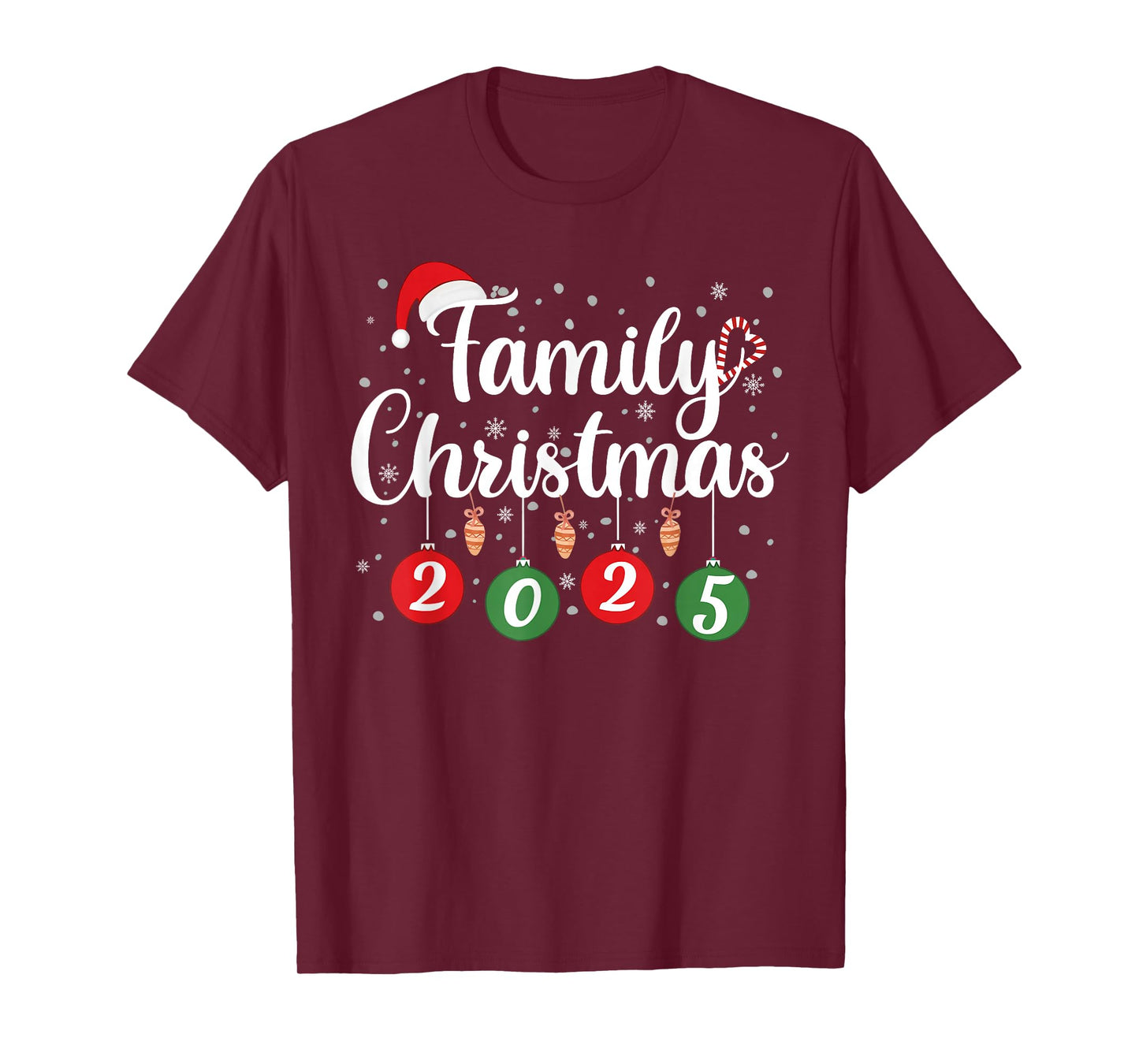 Family Christmas 2025 Xmas Lights Snowflake Pajamas Holiday T-Shirt